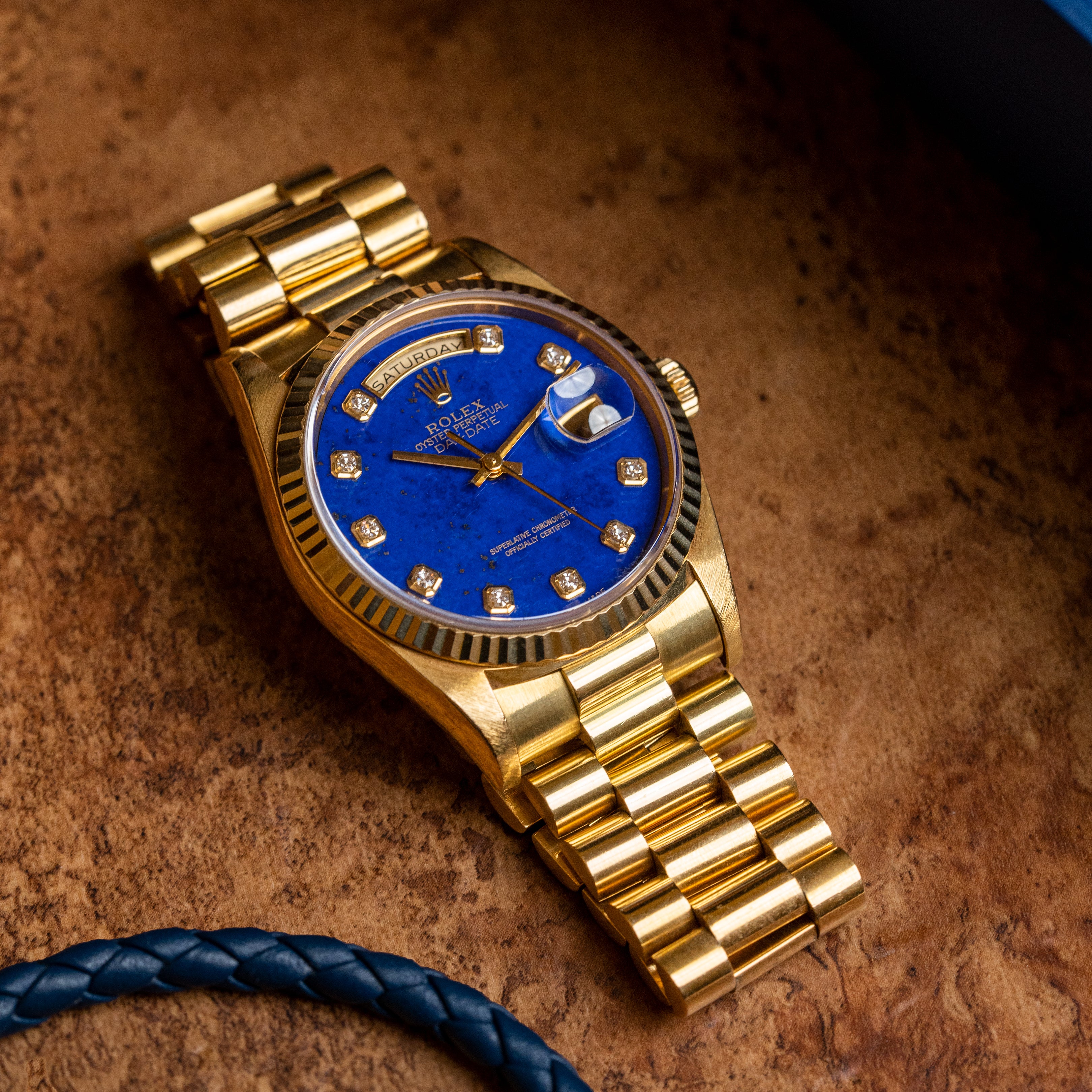 1995 Rolex Day Date Lapis Diamond Dial Ref. 18238