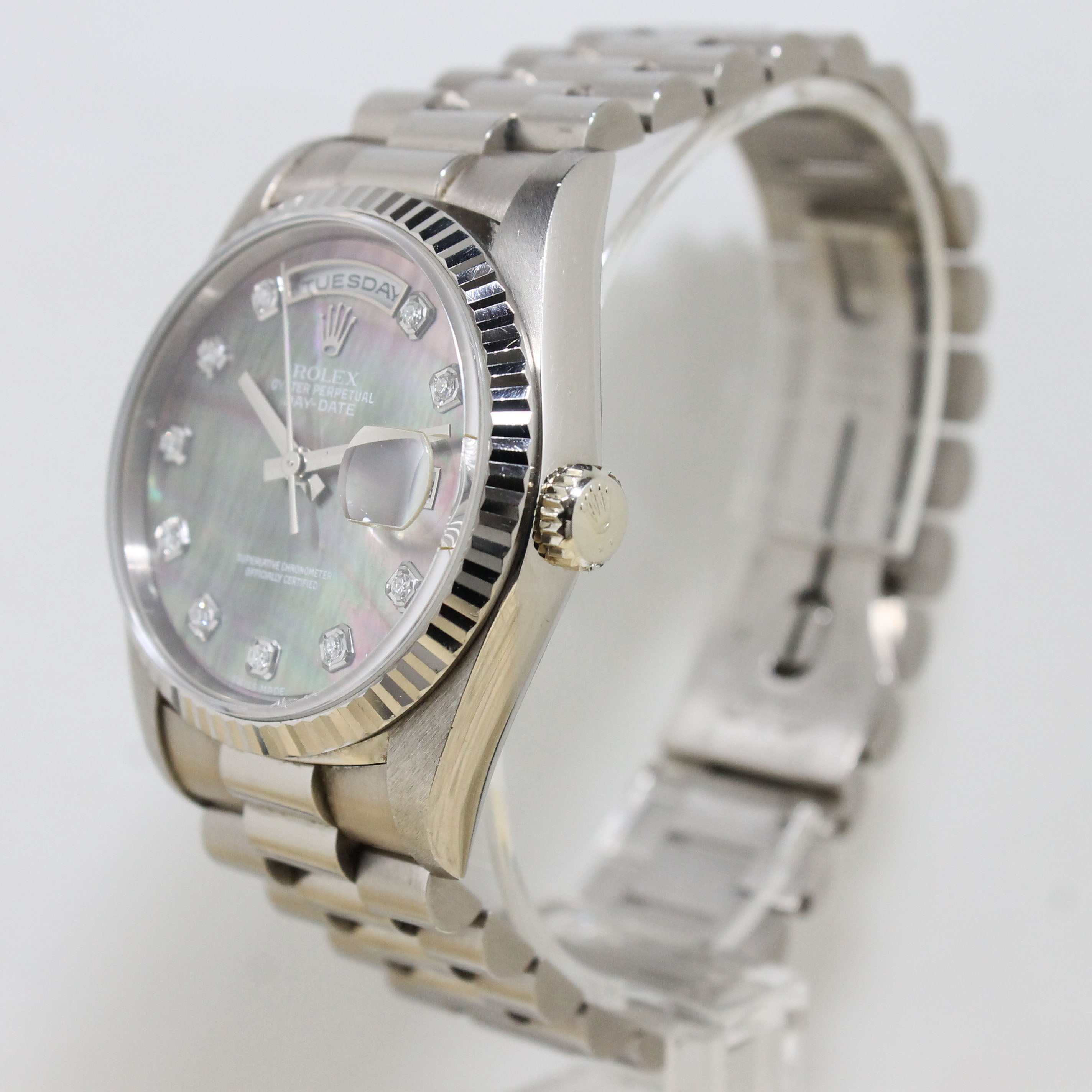 1990 Rolex Day Date Tahitian Mother of Pearl Diamond Dial Ref. 18239