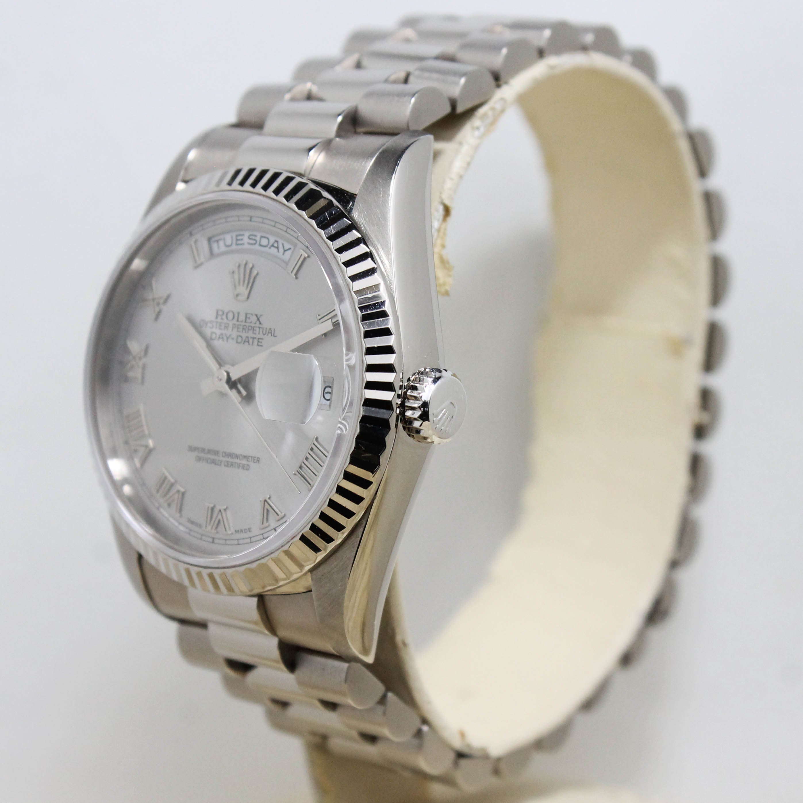 1989 Rolex Day Date 18K WG Rhodium Dial Ref. 18239