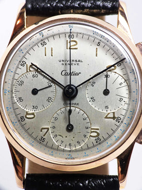 Universal Geneve Compax 'Cartier' Ref. 12494 Year 1950 (with Extract from Archives)