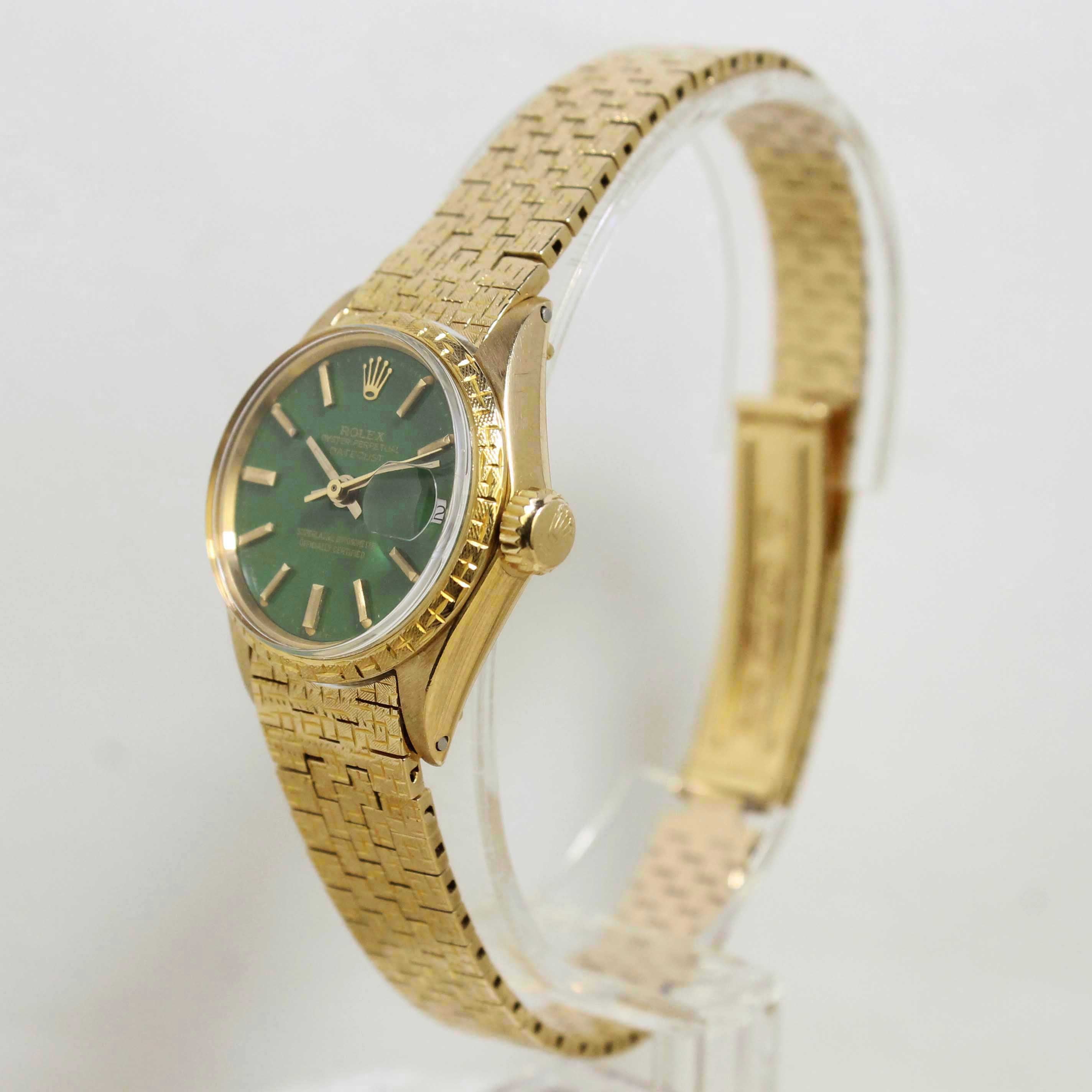 1975 Rolex Ladies Datejust Stella Green Ref. 6702