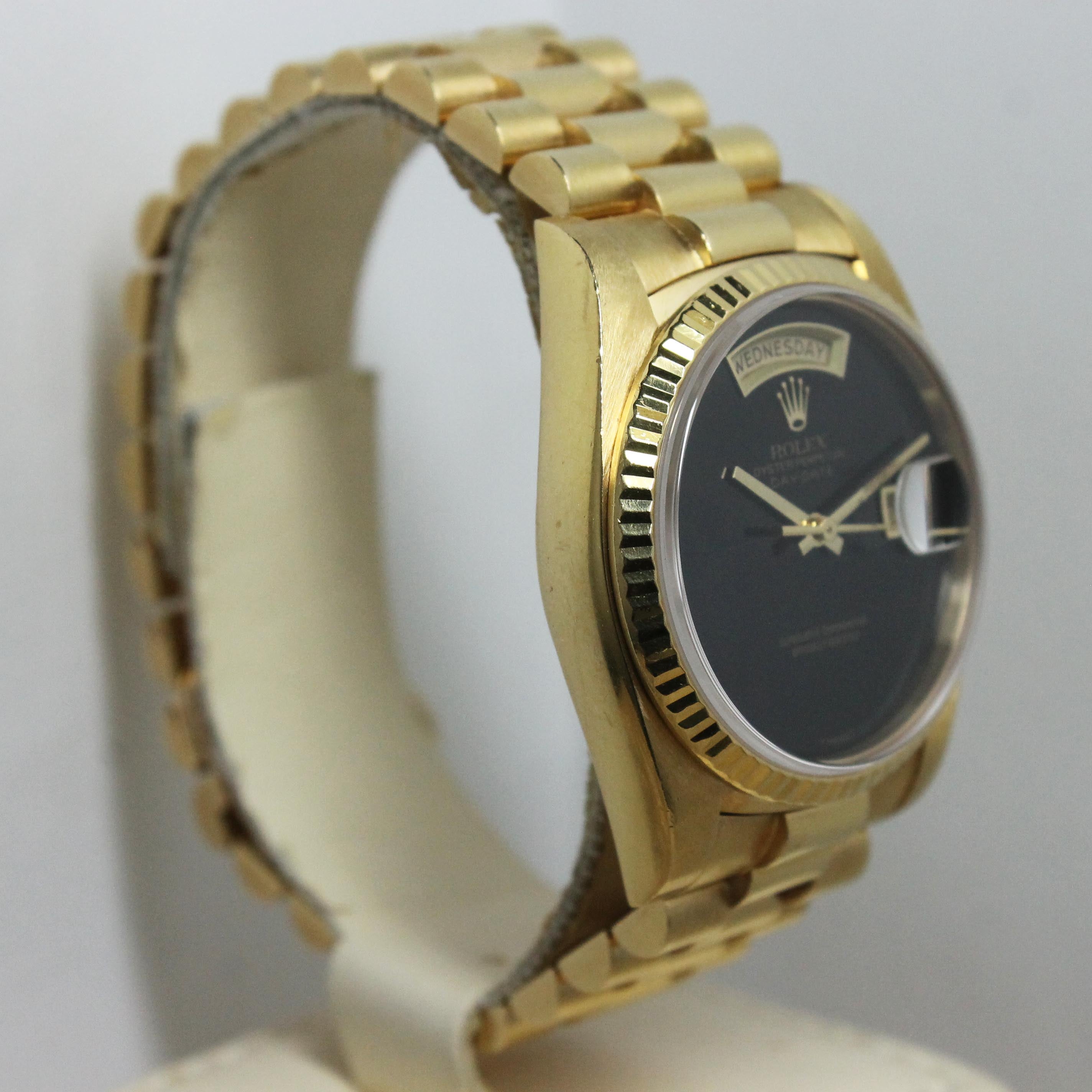 1984 Rolex Day Date Onyx Ref. 18038 (with Box & Papers)