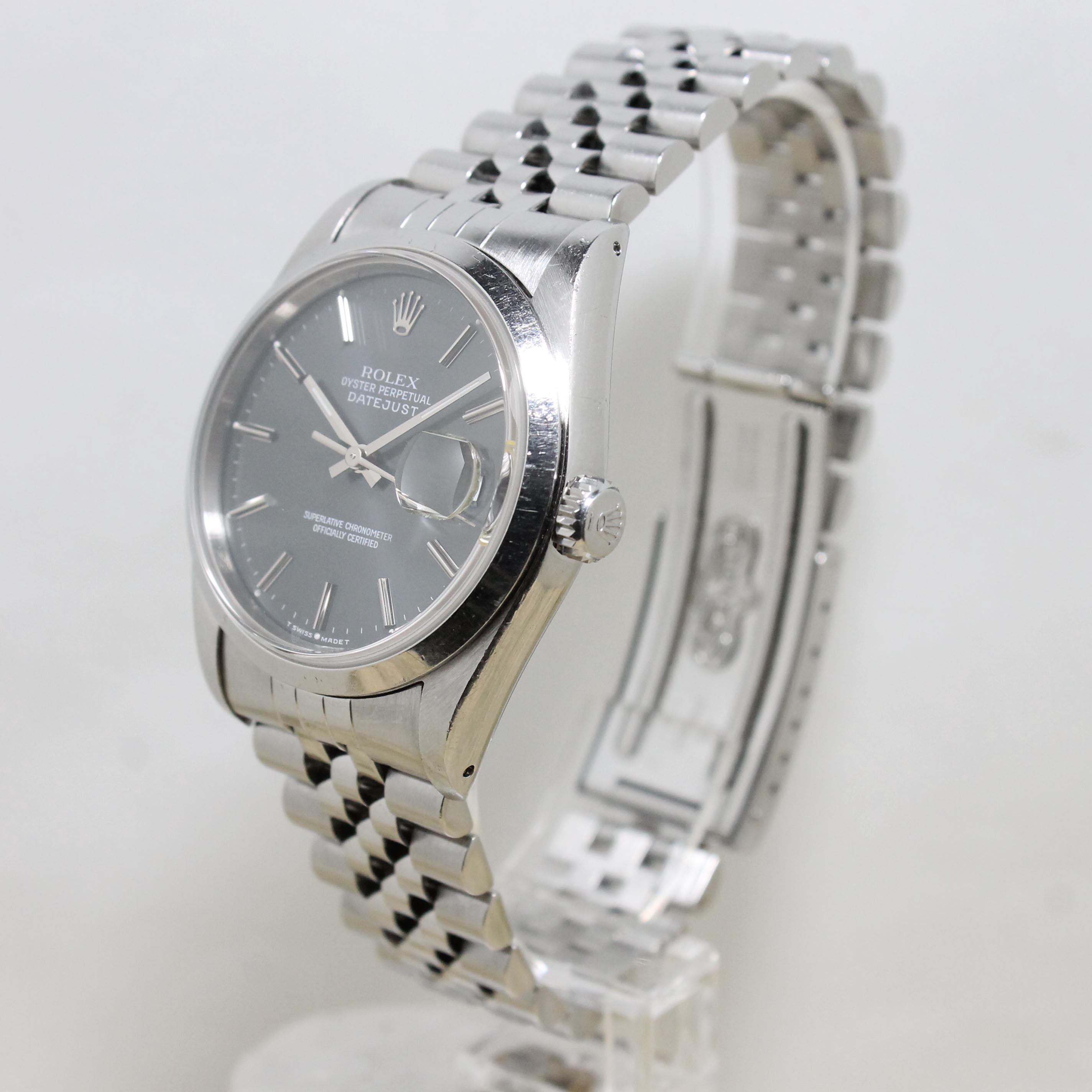 1993 Rolex Datejust Grey Blue Dial Ref. 16200