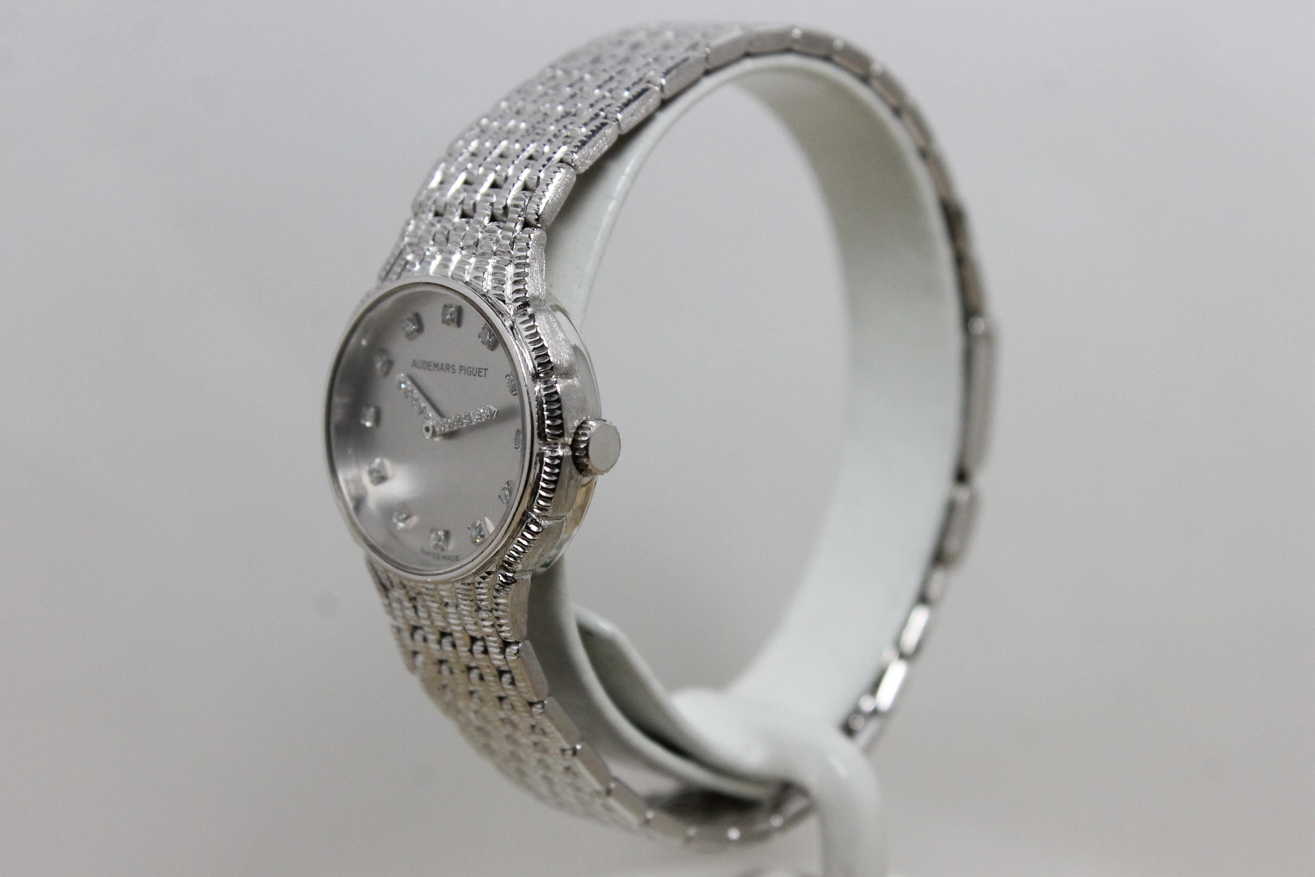 1989 Audemars Piguet Ladies 18K White Gold Watch with Diamonds Ref. 79195BC