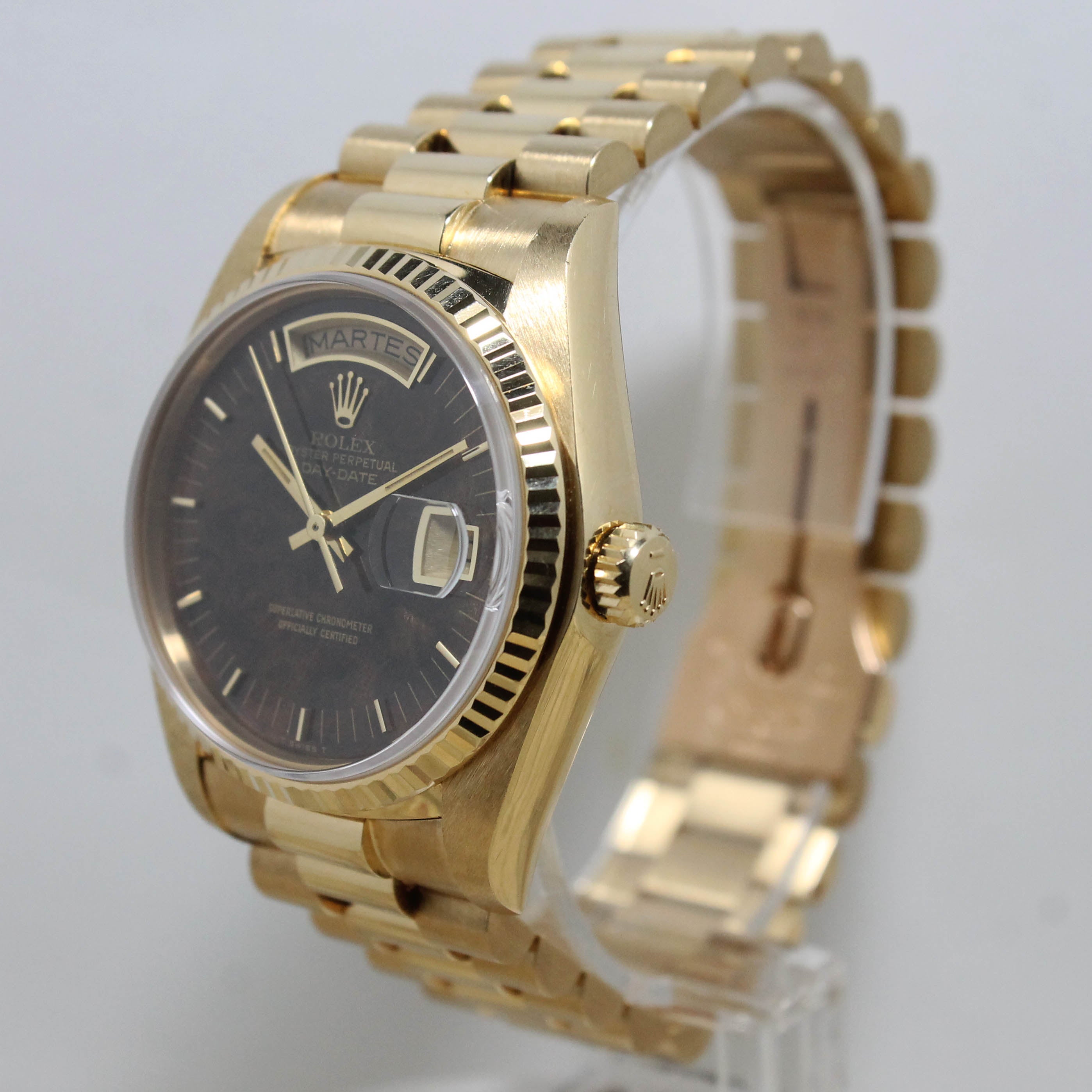 1980 Rolex Day Date 'Like New' with Burl Wood Dial Ref. 18038