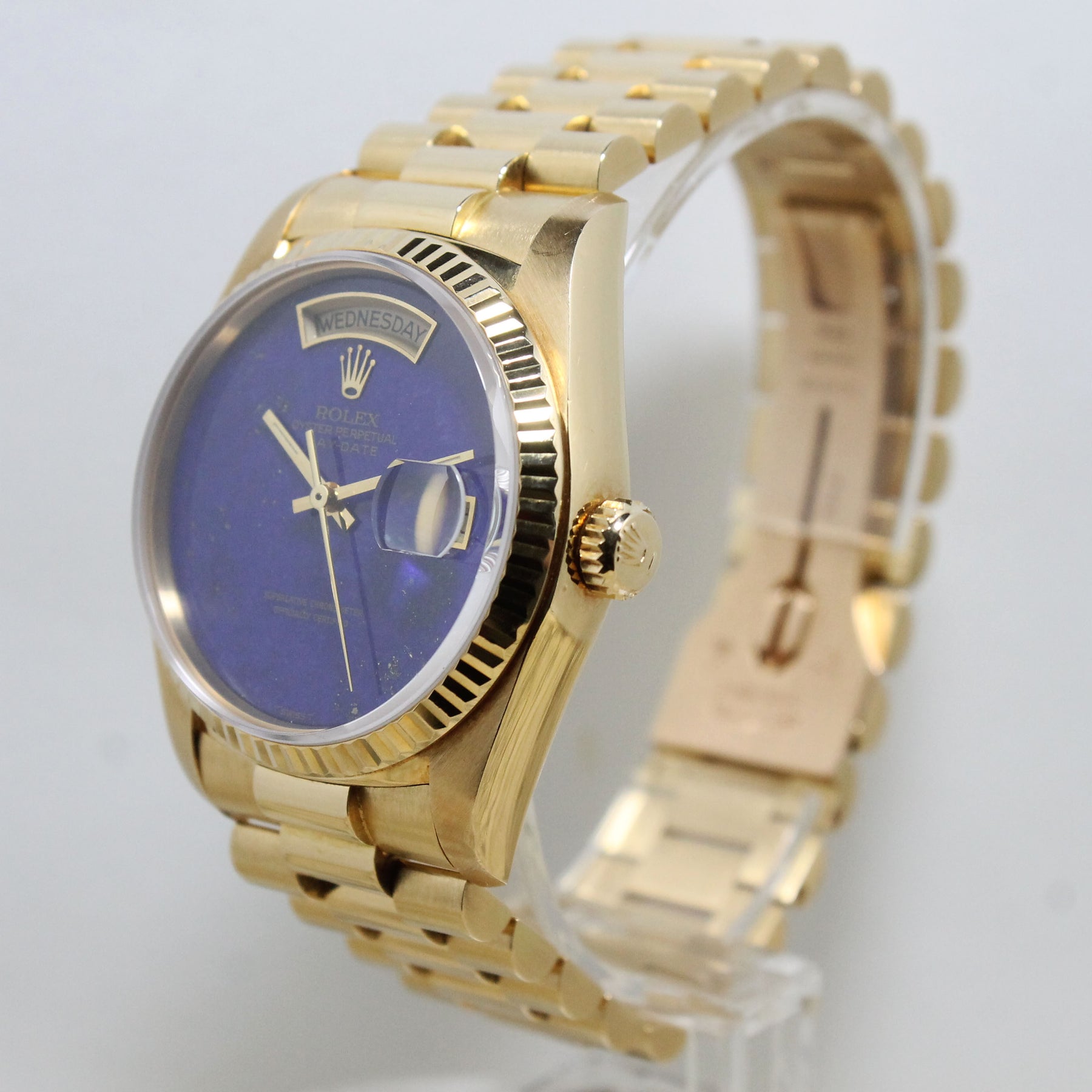 1986 Rolex Day Date Lapis Dial Ref. 18038 (with Rolex Service papers and Box)