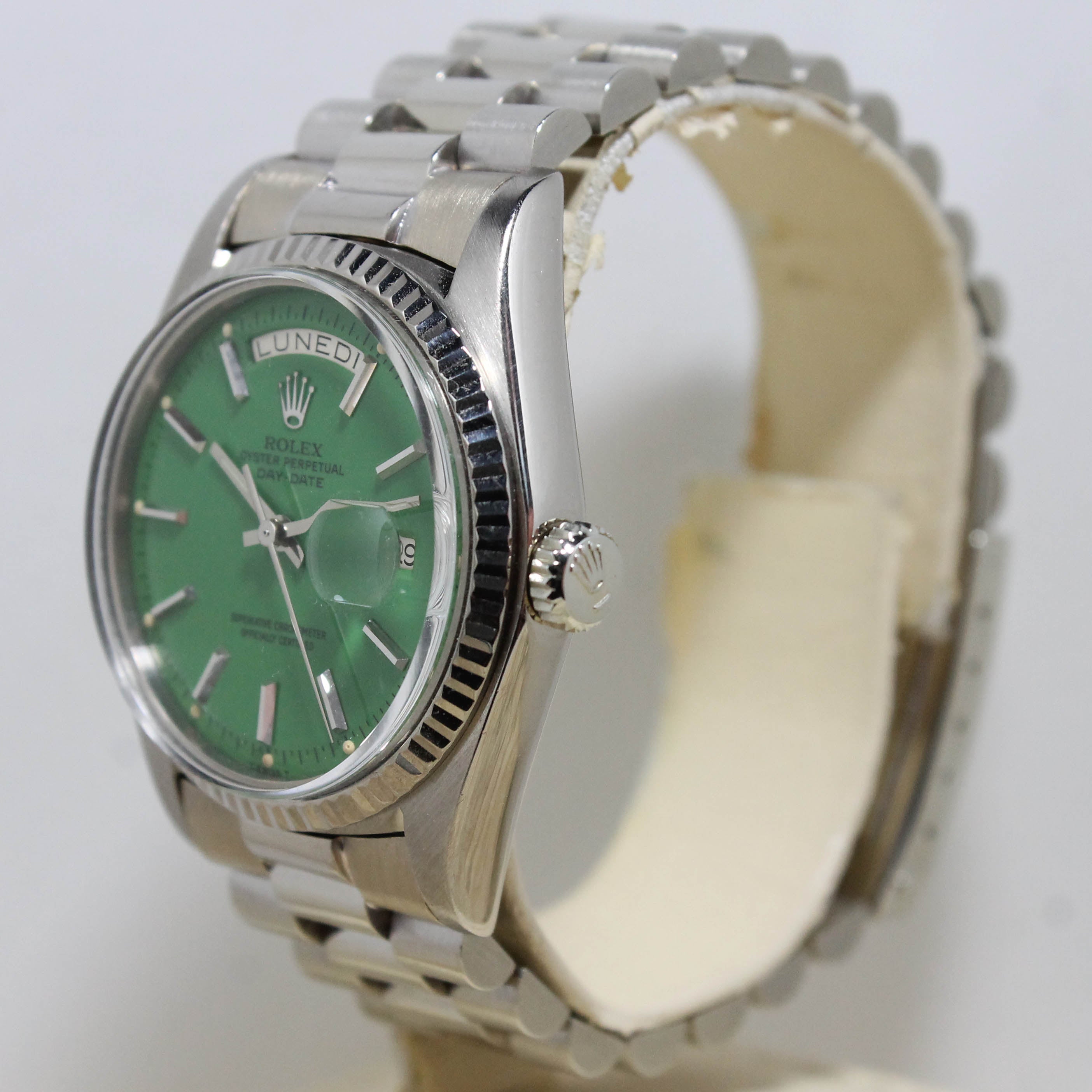 1974 Rolex Day Date White Gold Green Stella Dial Ref. 1803