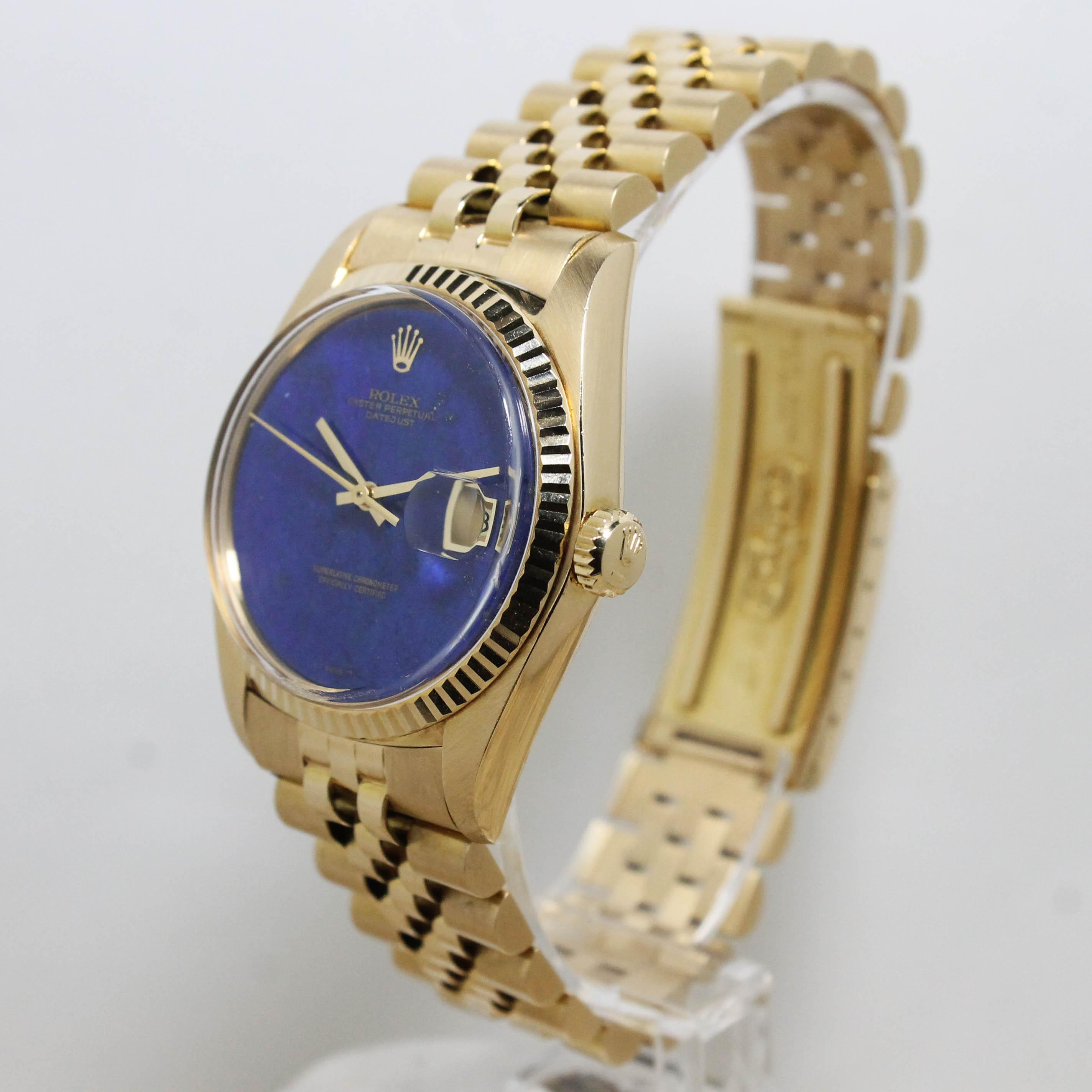 1976 Rolex Datejust Yellow Gold Rare Lapis Dial Ref. 1601