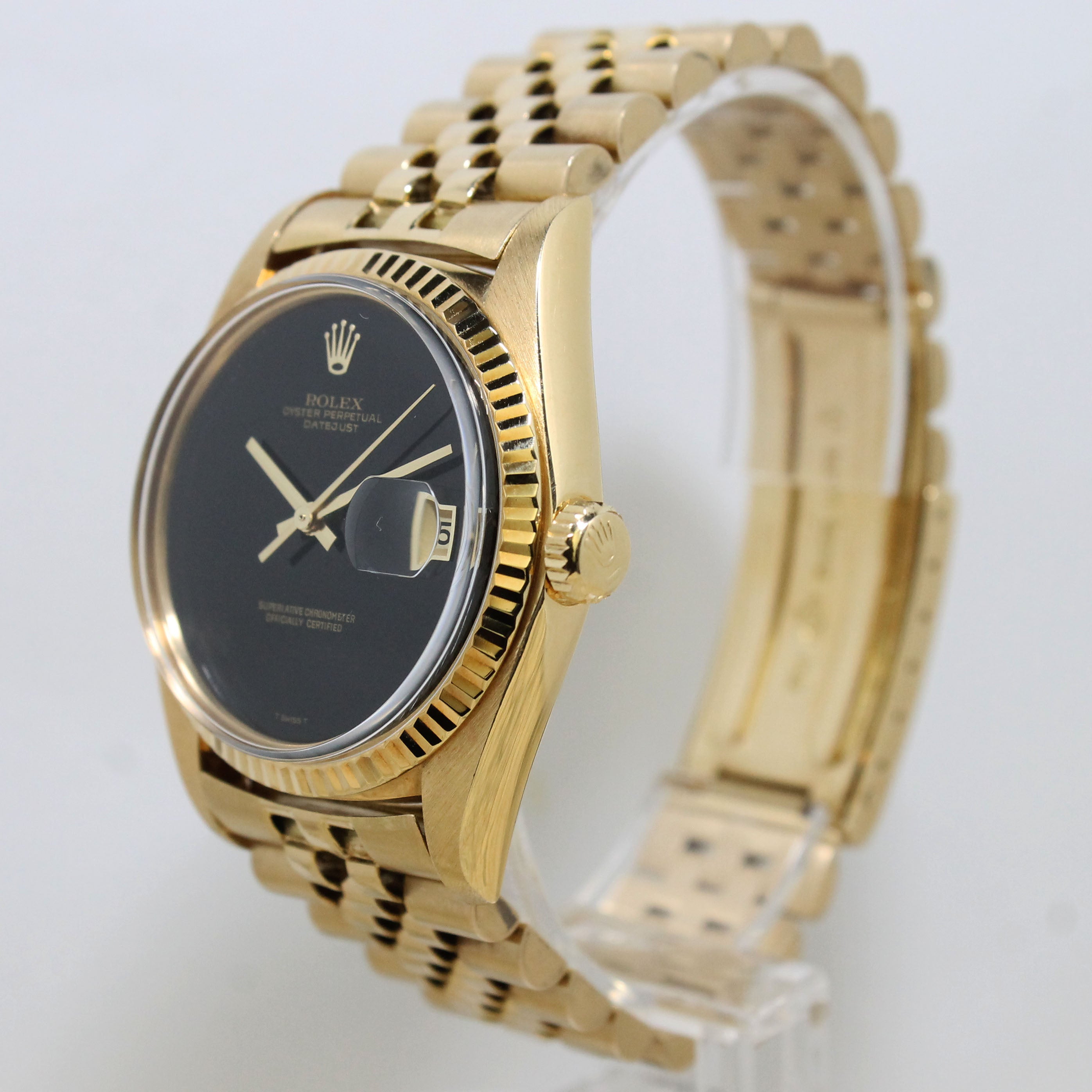 1975 Rolex Datejust 18K Onyx Dial Ref. 1601