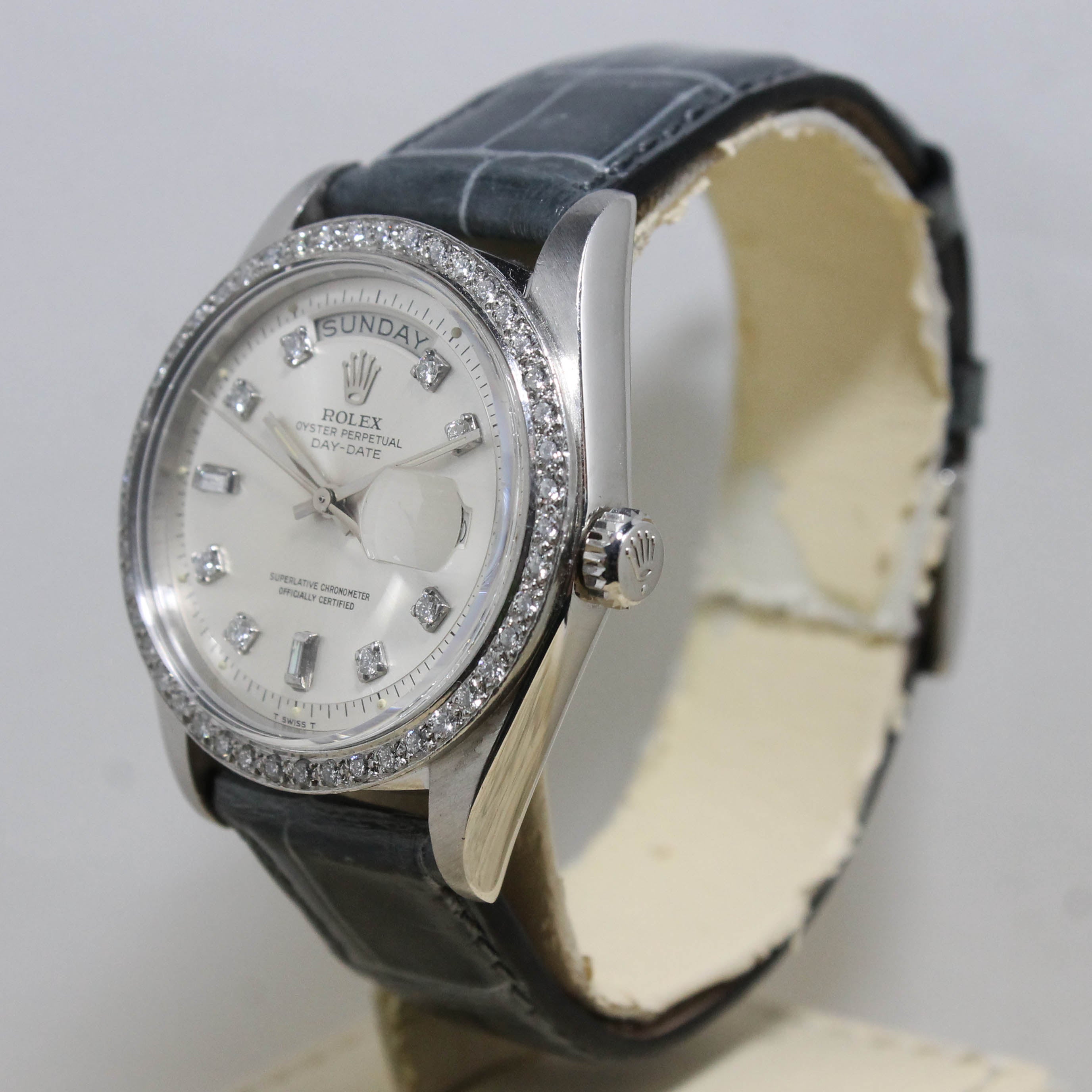 1973 Rolex Day Date Platinum Factory Diamond Dial Ref. 1804