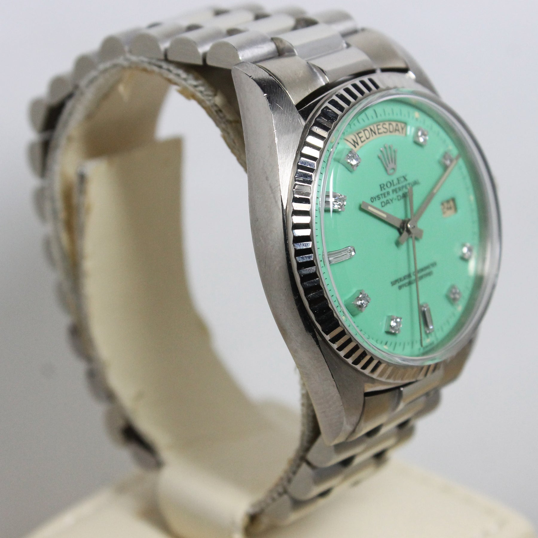 1972 Rolex Day Date Sea Foam Ref. 1803 (with Papers) - Price on Request