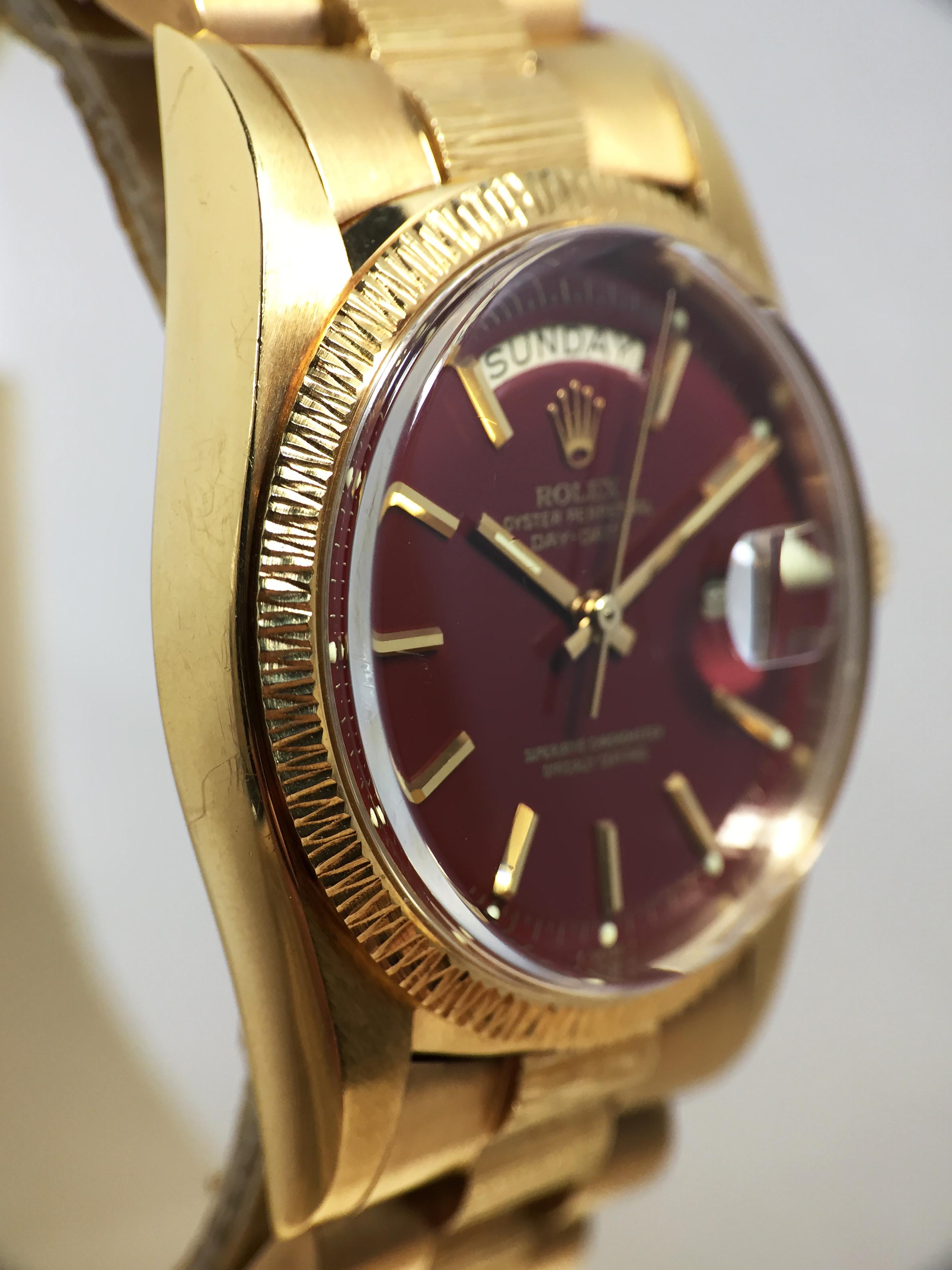 Rolex Day Date Stella Oxblood 'Bark' Ref. 1807 Year 1978 (Full Set)