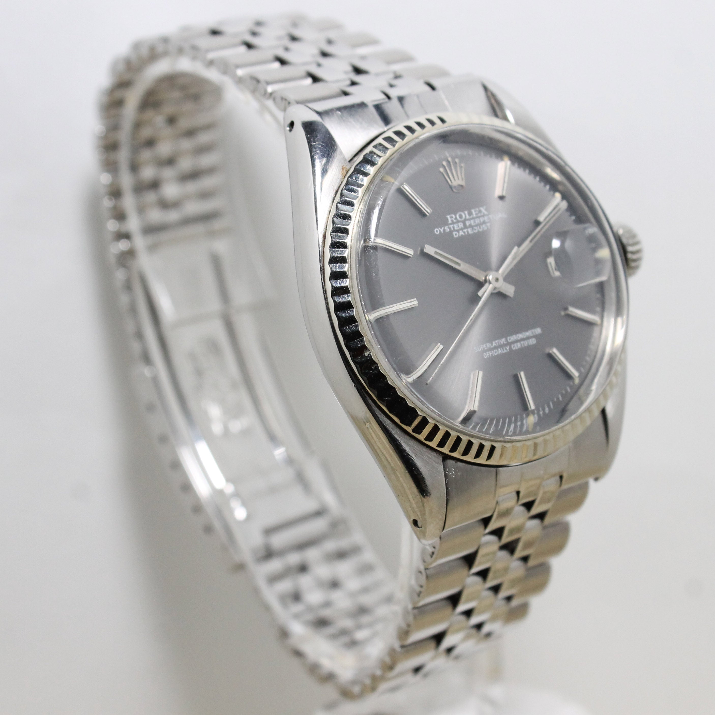 1973 Rolex Datejust Grey Dial St/WG Ref. 1601 (with Certificate)