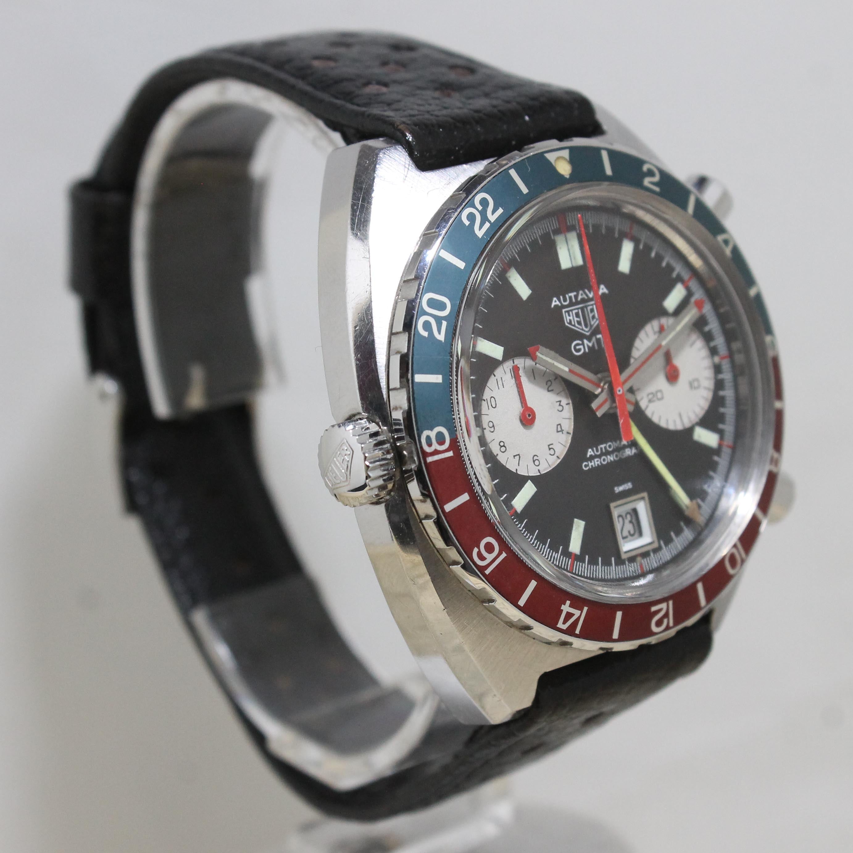 1972 Heuer Autavia GMT Brown Dial Ref. 1163 (Full Set)