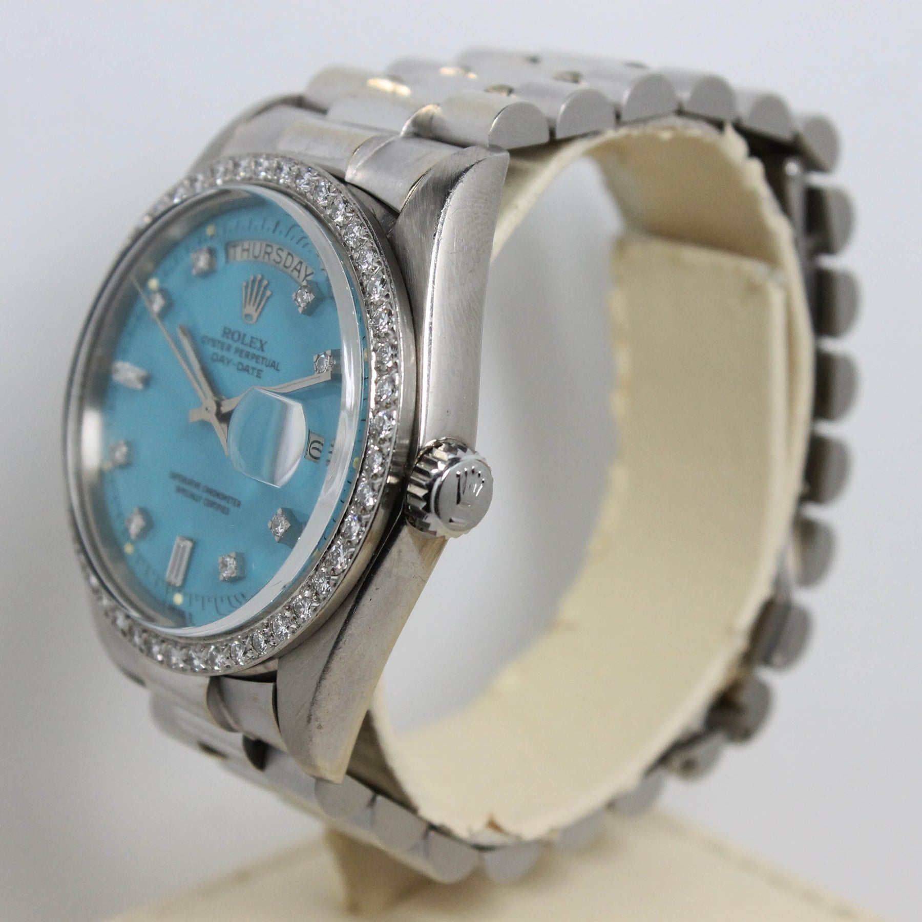 1978 Rolex Day Date Turquoise Stella Diamond Dial Ref. 1804