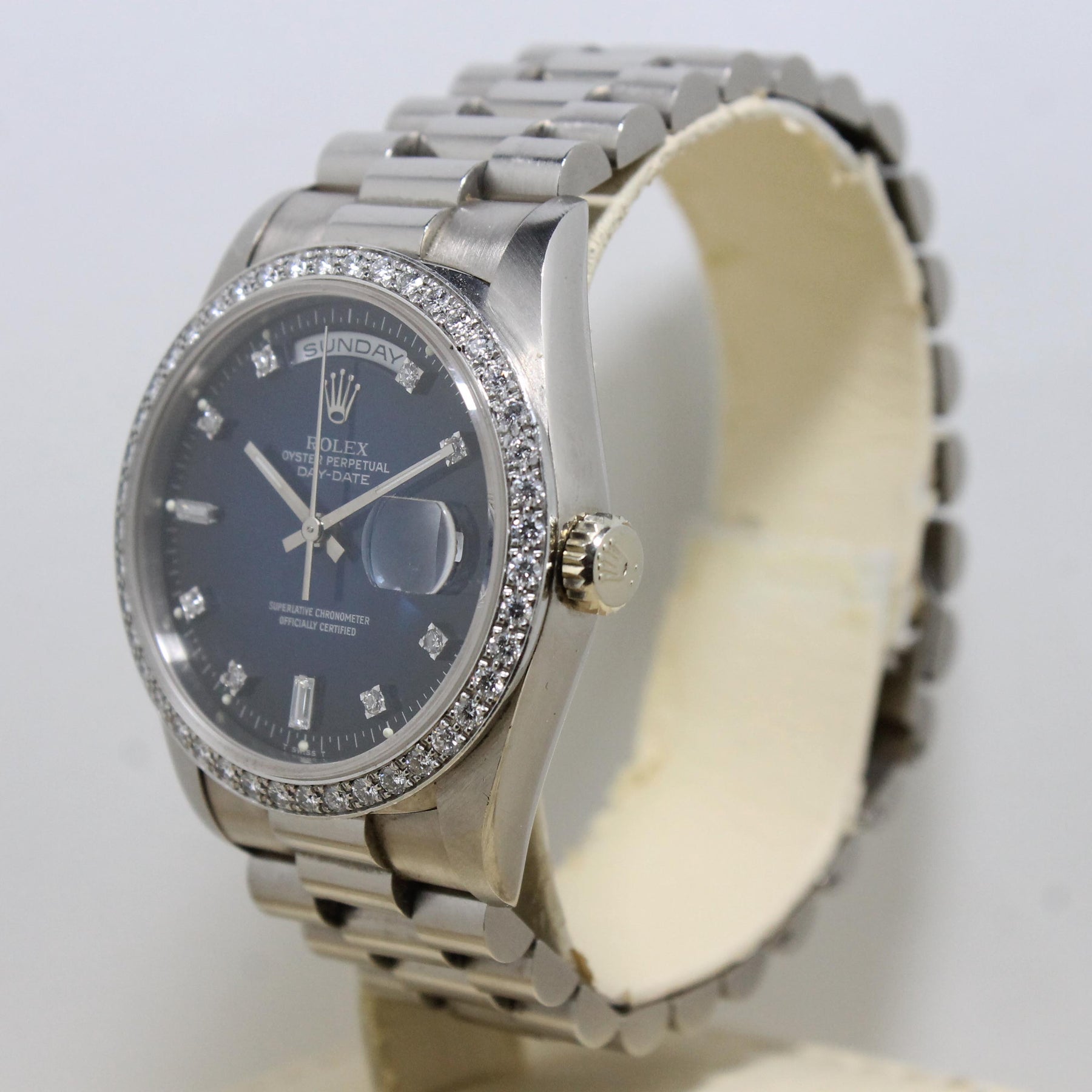 1990 Rolex Day Date Vignette Diamond Dial & Diamond Bezel Ref. 18349