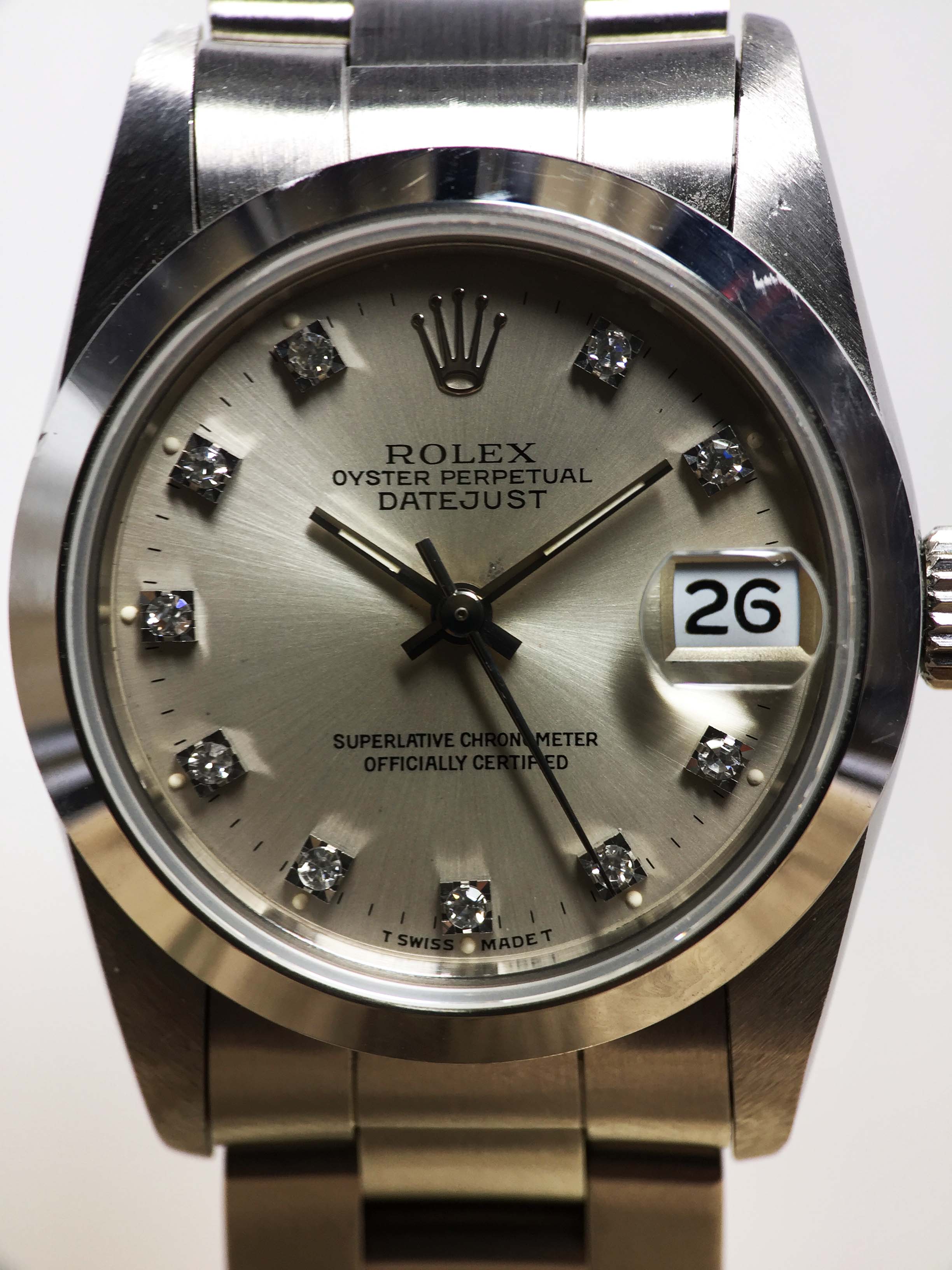 Rolex Datejust Medium Diamond Dial Ref. 68240 Year 1991 (Full Set)