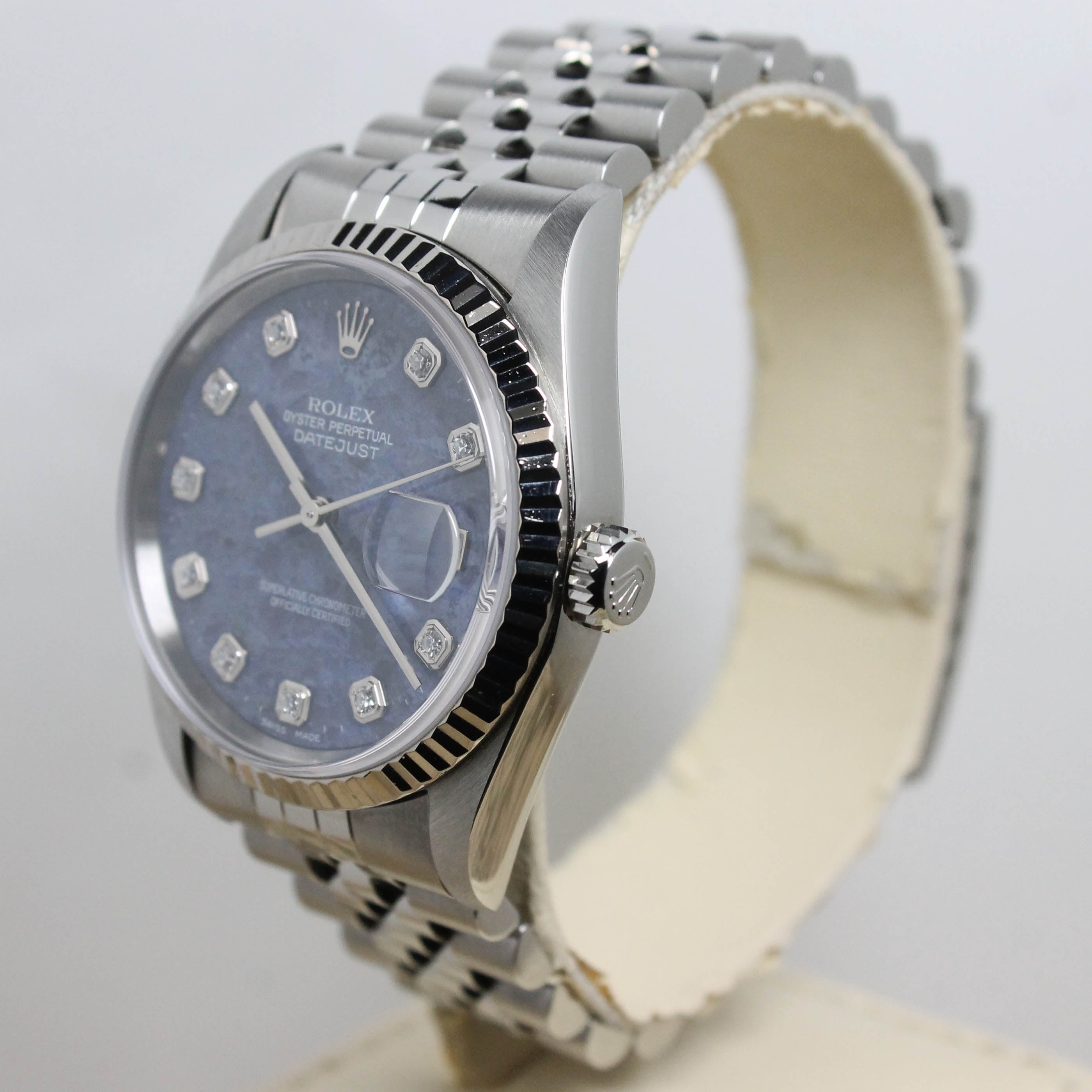 1999 Rolex Datejust Sodalite Diamond Dial Ref. 16234 (Full Set)