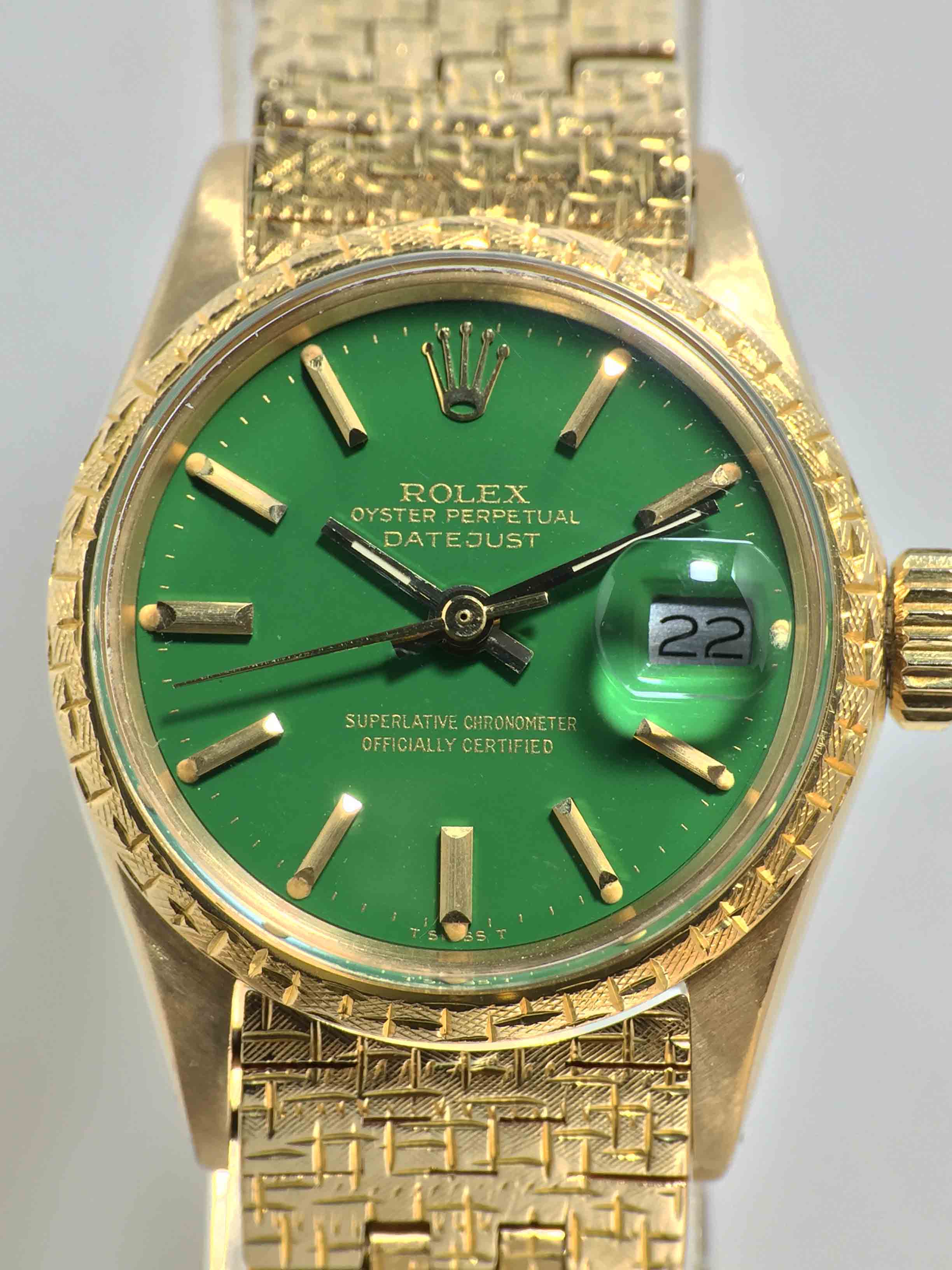 1975 Rolex Ladies Datejust Stella Green Ref. 6702