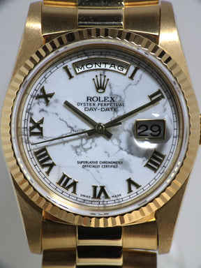 1991 Rolex Day Date Marble Dial Ref. 18238 (Full Set + RSC & Invoice)