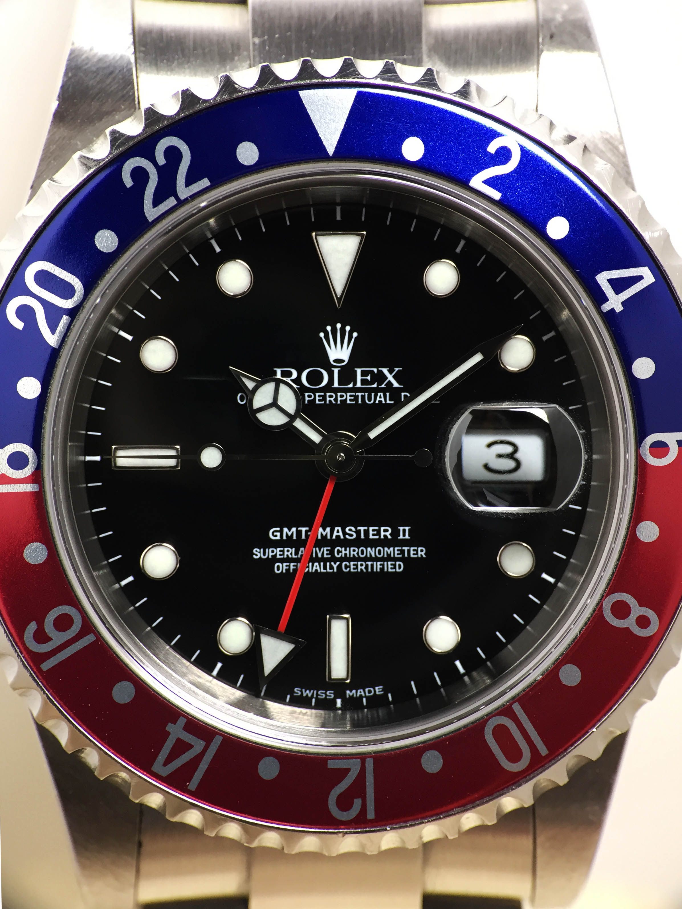 2005 Rolex GMT Master II Pepsi Unpolished Ref. 16710 (with Papers)