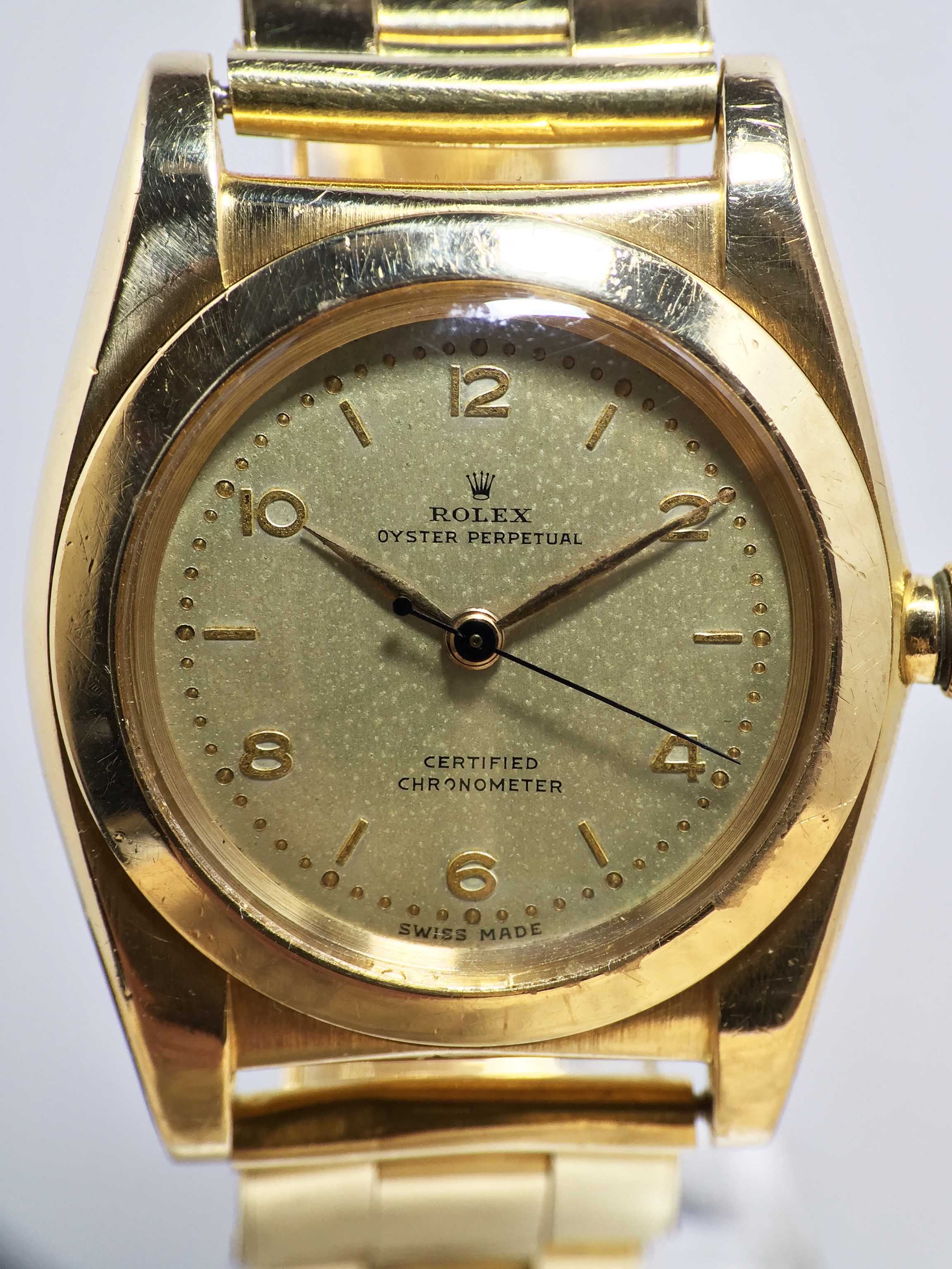 1947 Rolex OP Bubbleback 18K Orig. Expandable Bracelet Ref. 3131