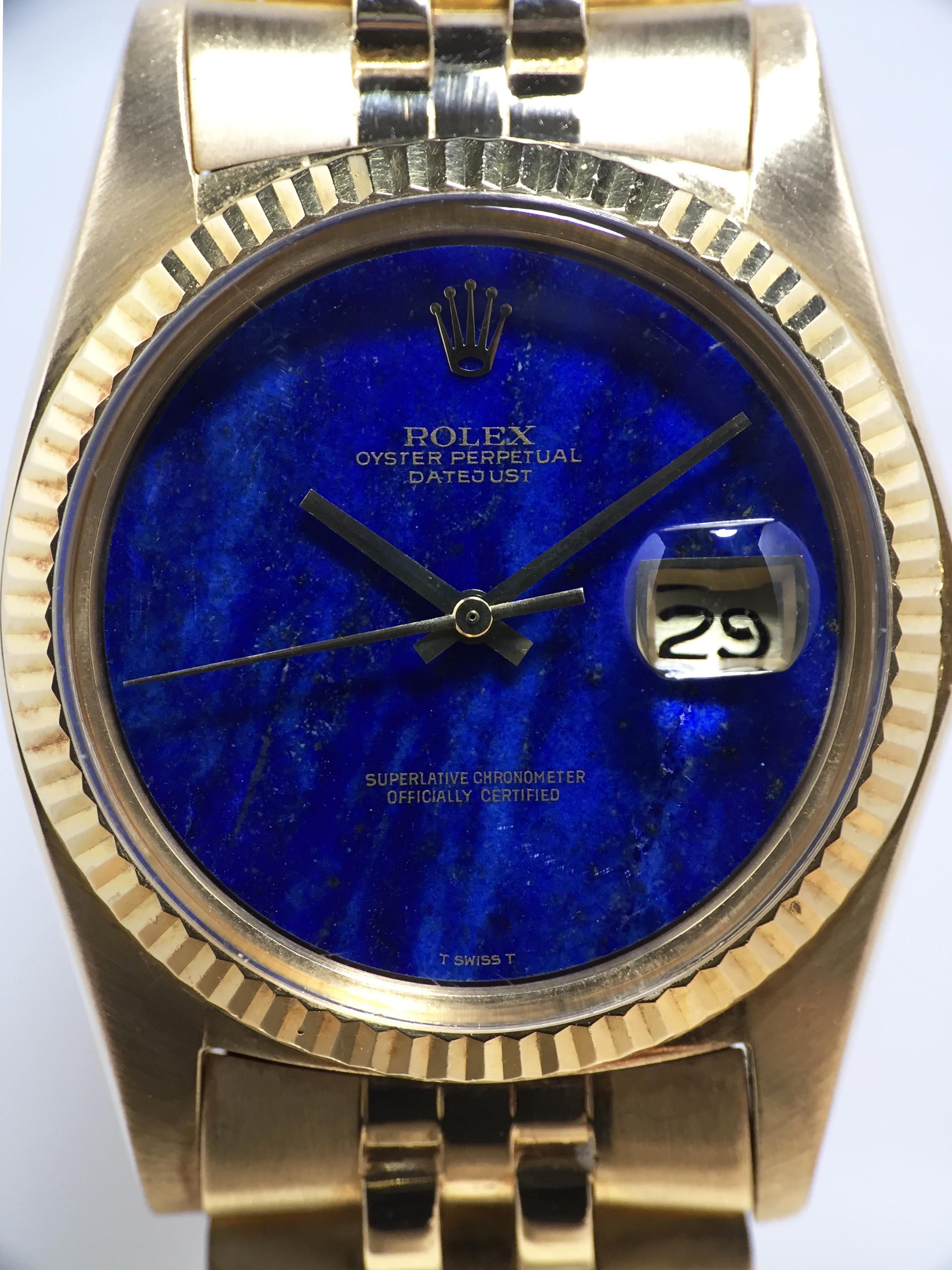 1974 Rolex Datejust 18K Rare Lapis Dial Ref. 1601