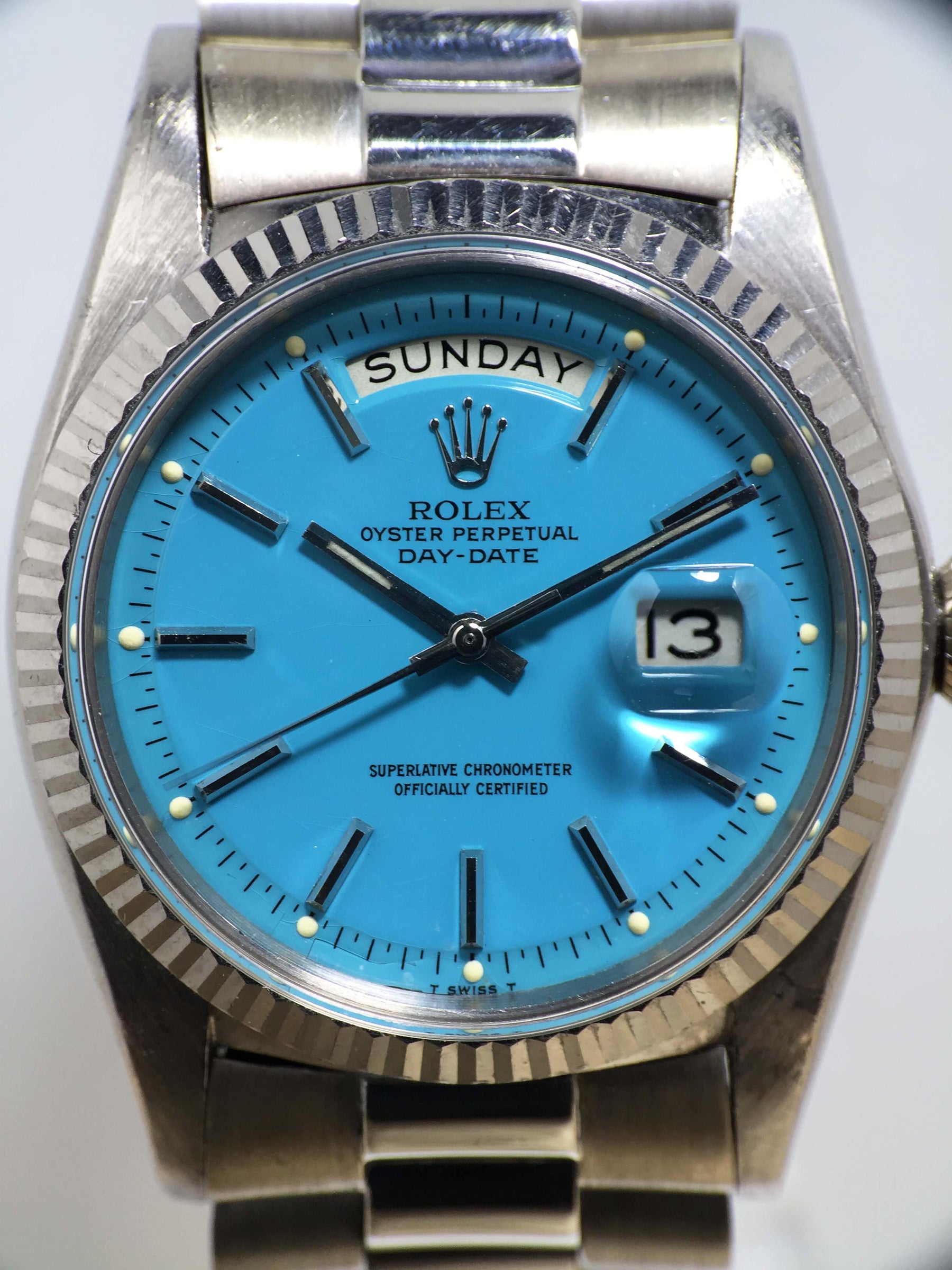 1967 Rolex Day Date WG Turquoise Stella Dial Ref. 1803