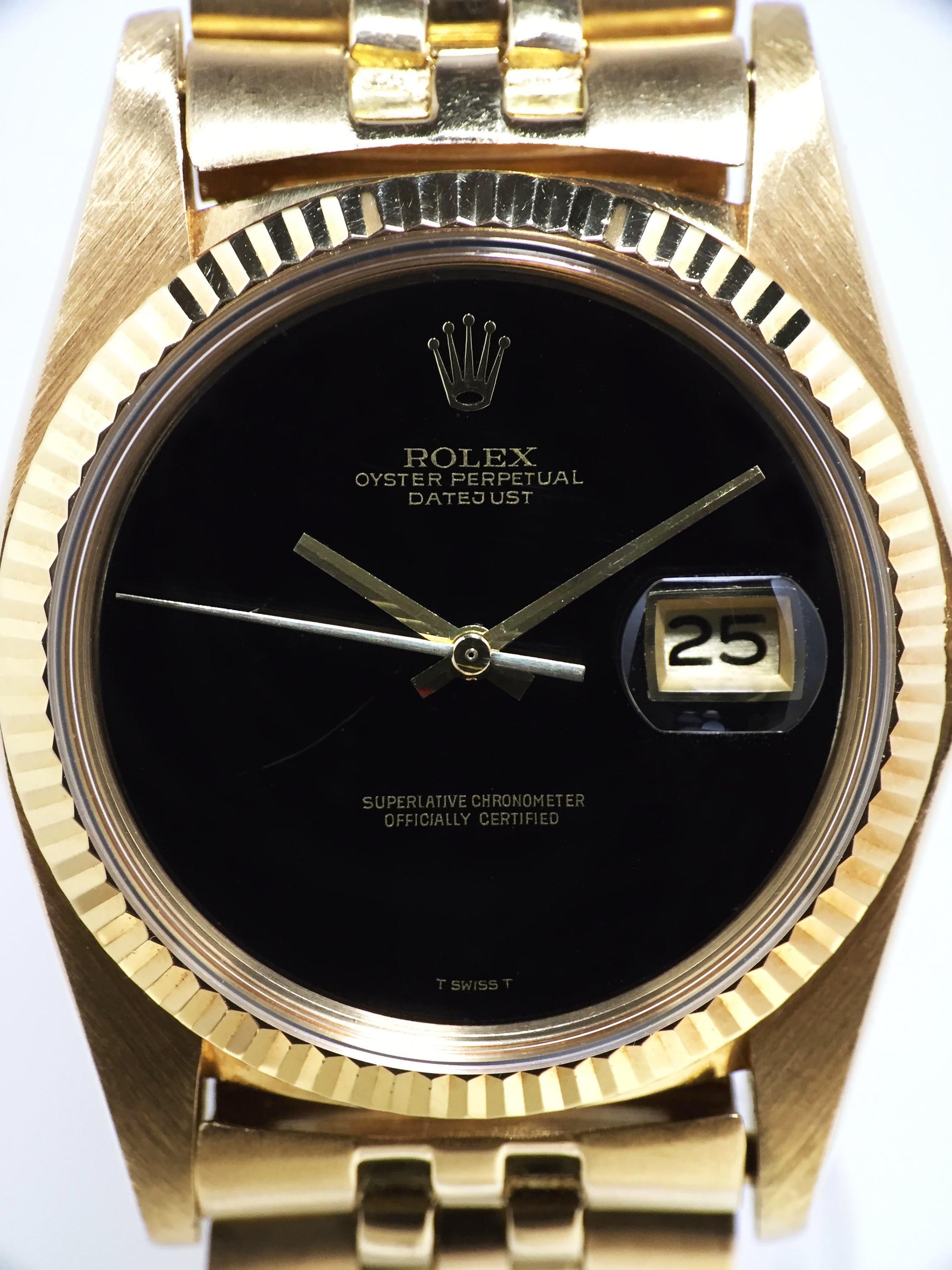 1975 Rolex Datejust 18K Onyx Dial Ref. 1601