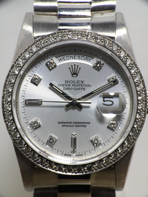 1989 Rolex Day Date Platinum Jumbo Diamond Dial Ref. 18346