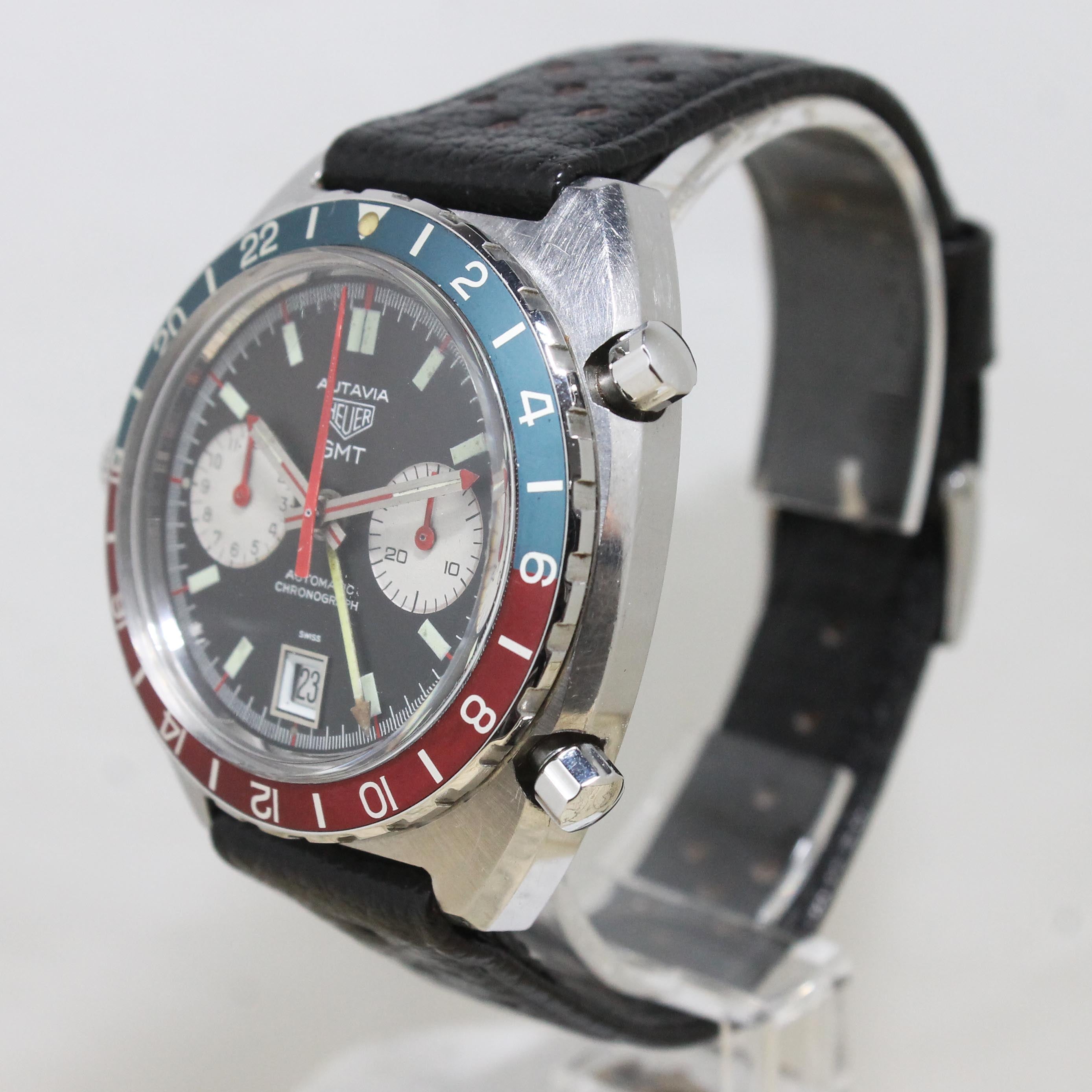 1972 Heuer Autavia GMT Brown Dial Ref. 1163 (Full Set)