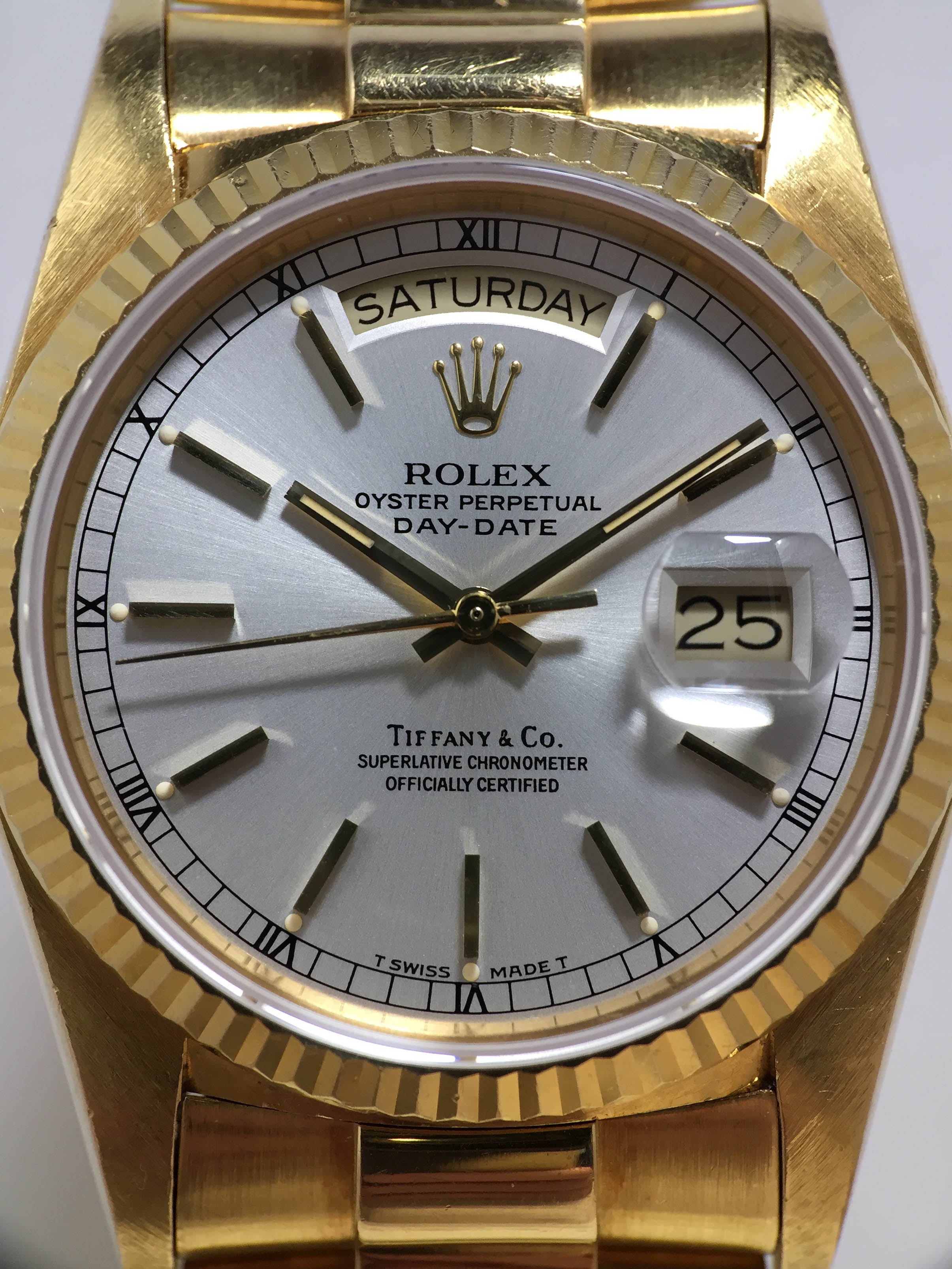 1986 Rolex Day Date Silver Dial 'Tiffany & Co' Ref. 18038