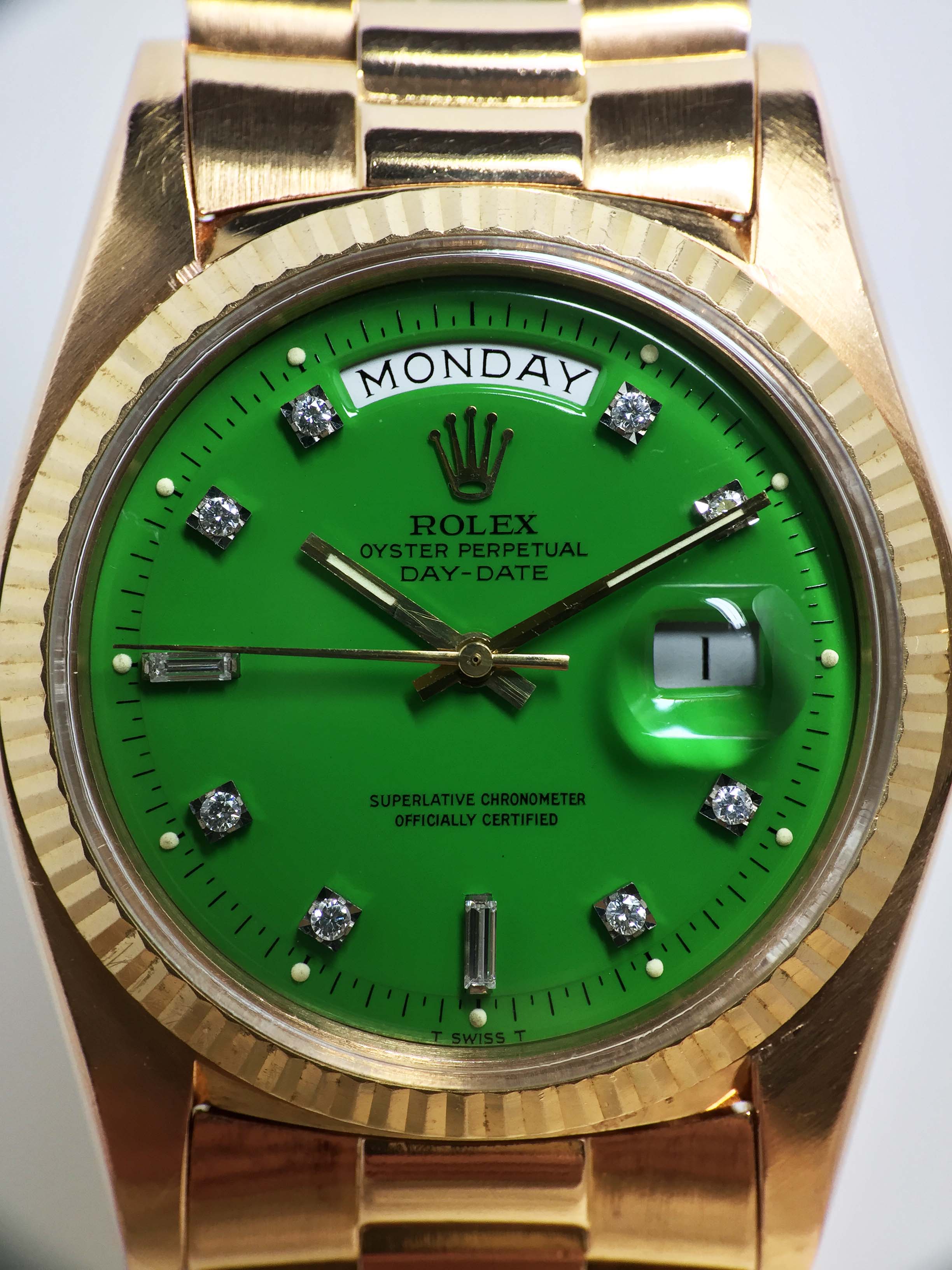 1973 Rolex Day Date Stella Green Diamond Dial Ref. 1803