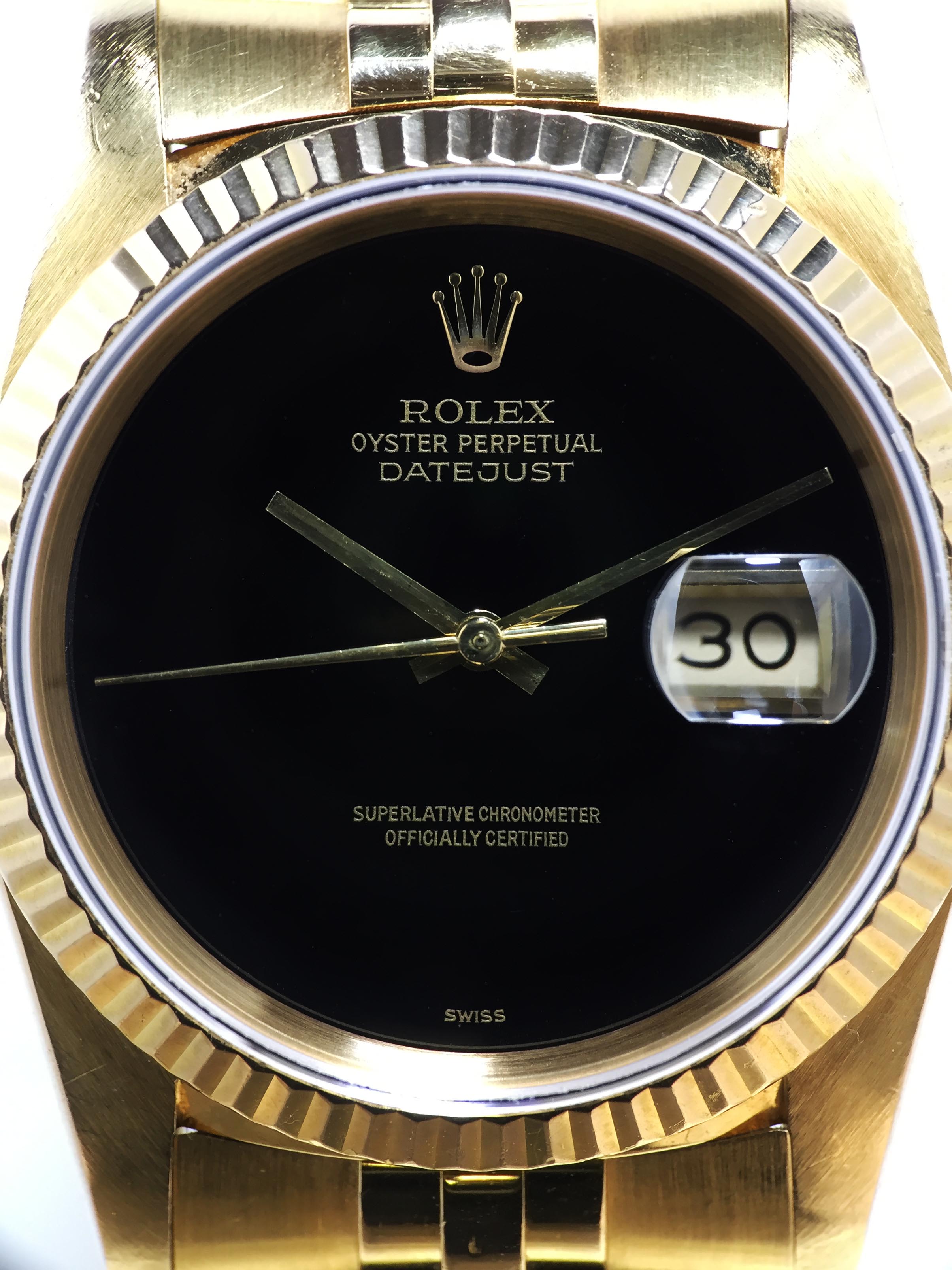 1990 Rolex Datejust Onyx Dial Ref. 16238