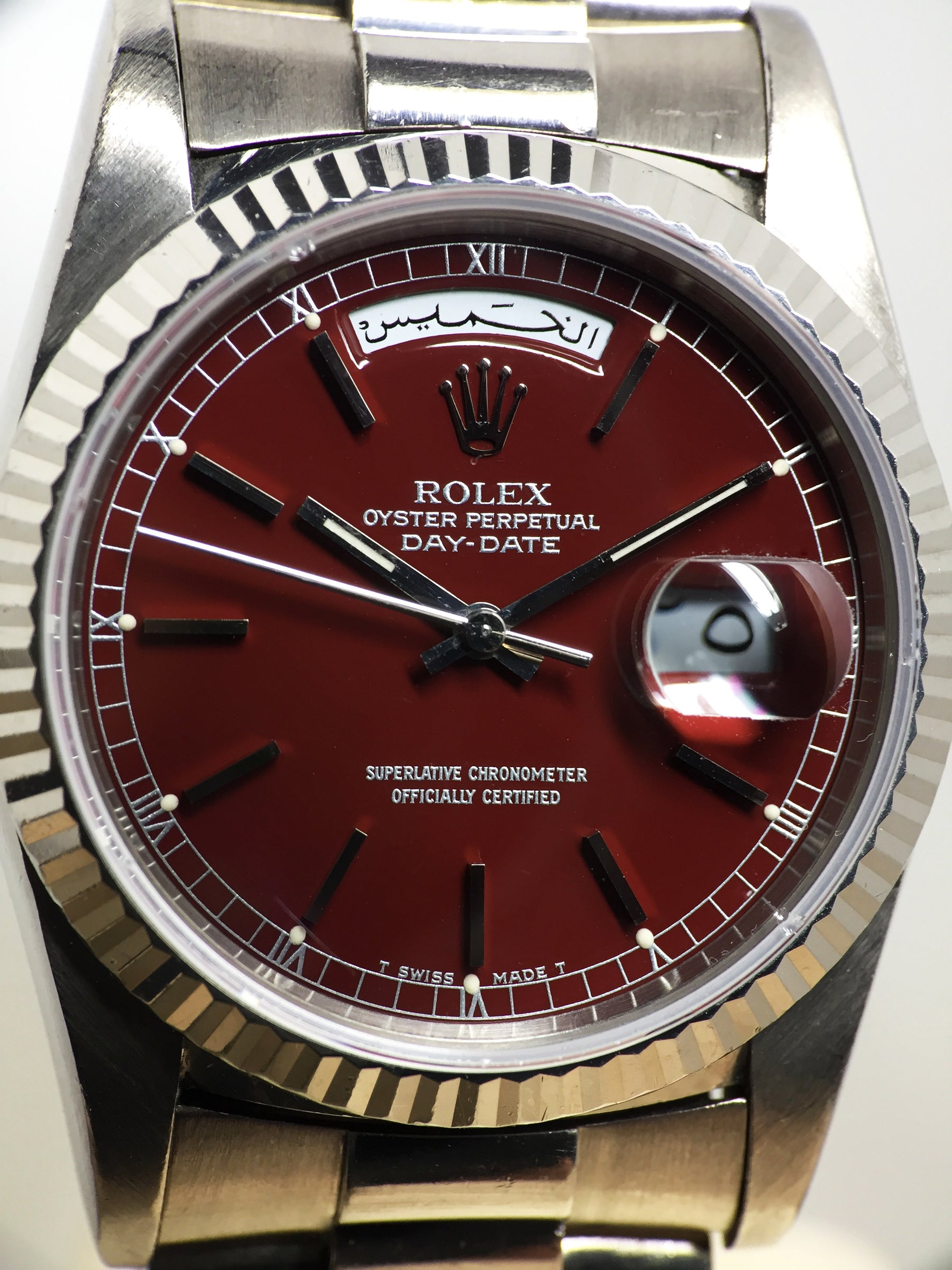 1988 Rolex Day Date Stella Oxblood WG Ref. 18039