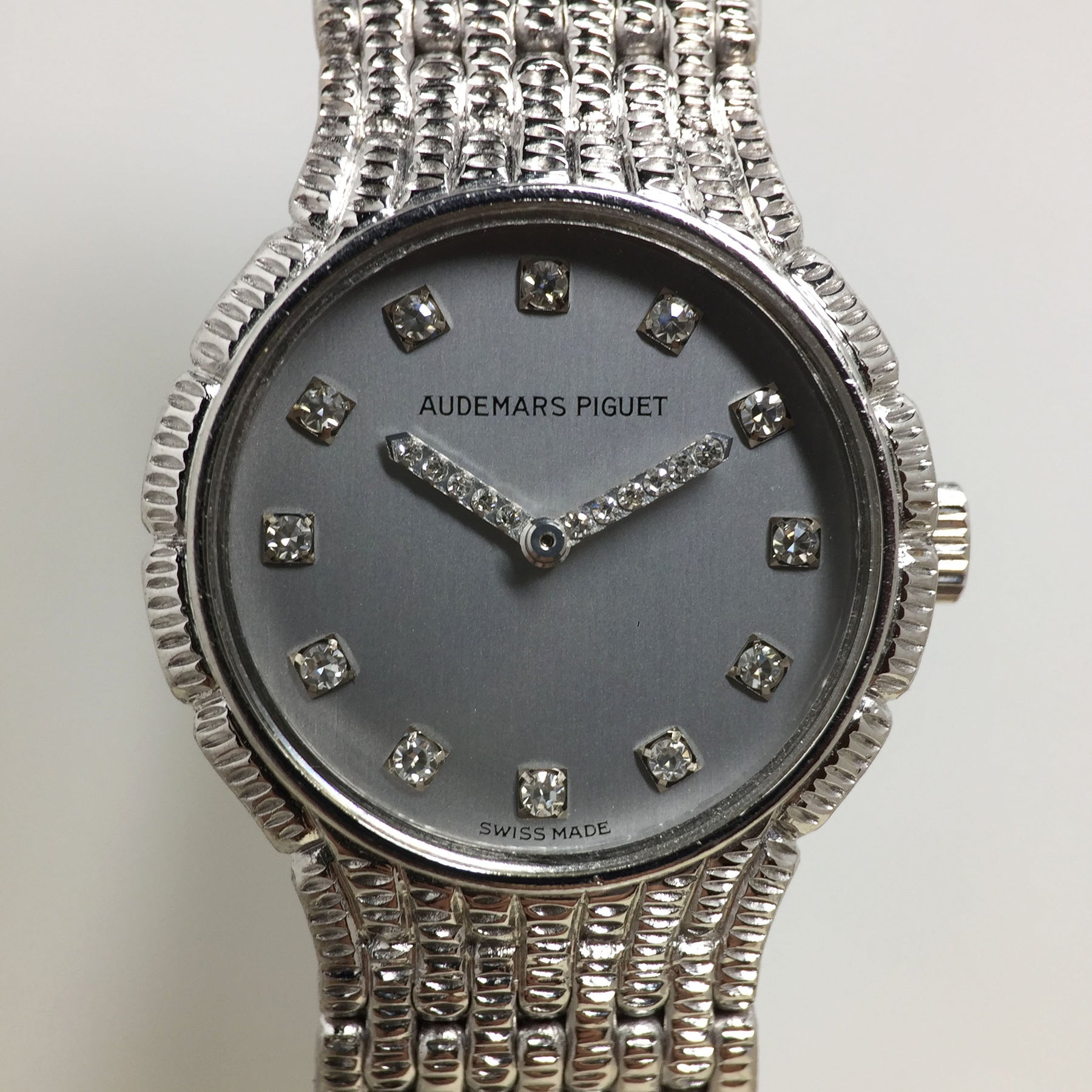 1989 Audemars Piguet Ladies 18K White Gold Watch with Diamonds Ref. 79195BC