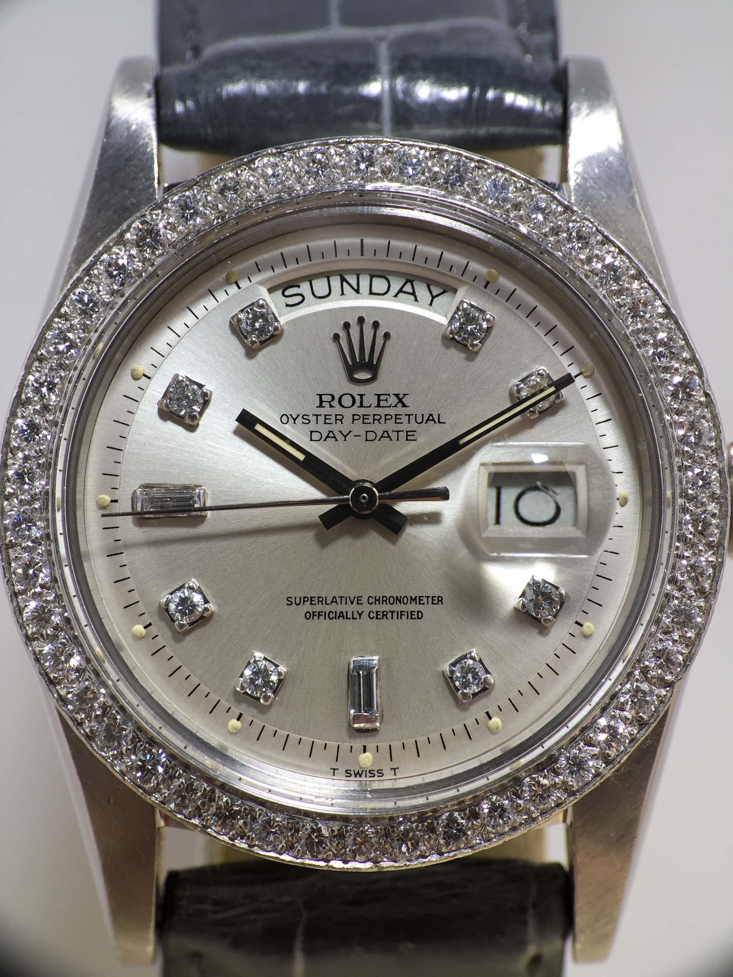 1973 Rolex Day Date Platinum Factory Diamond Dial Ref. 1804