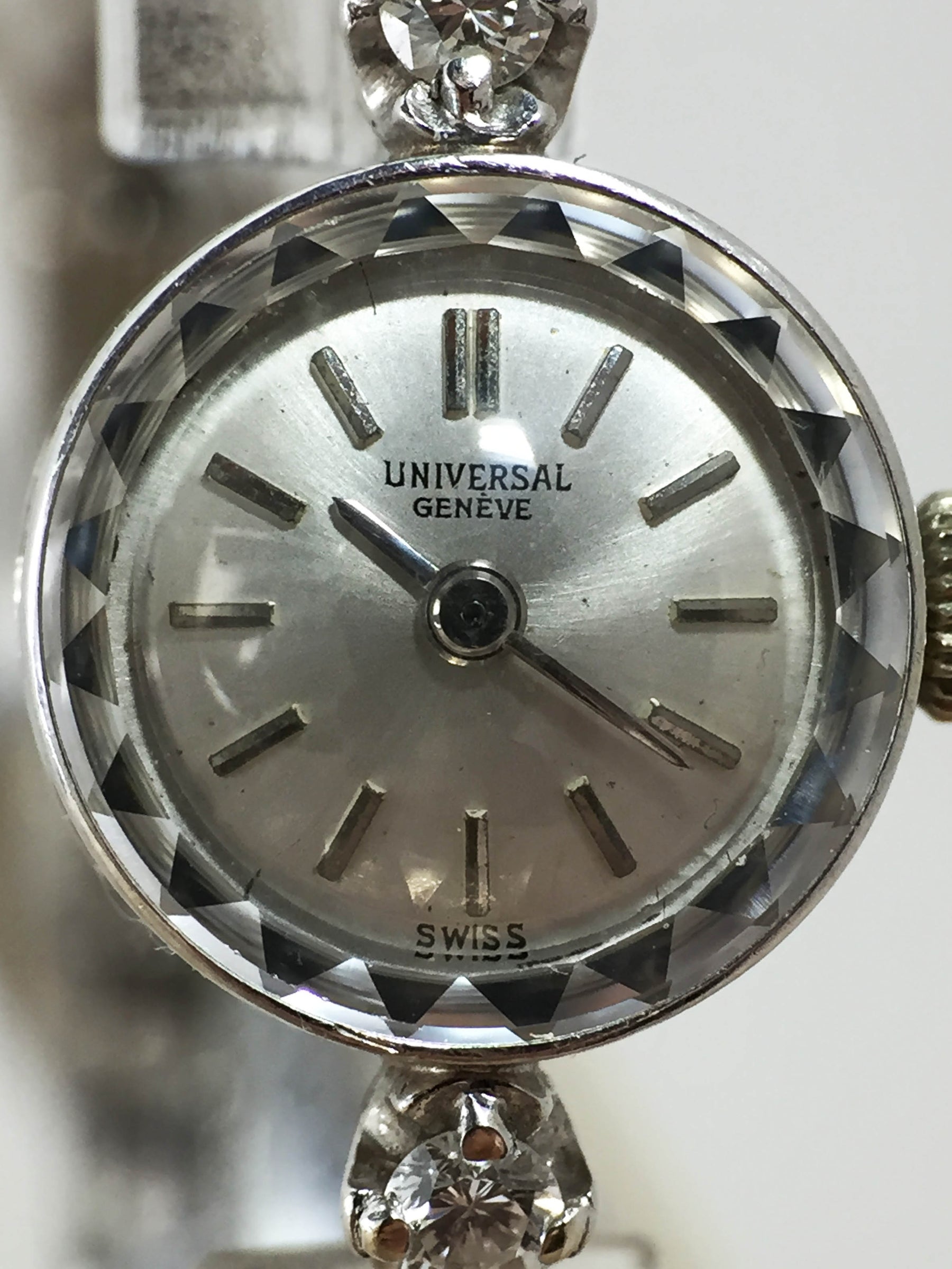 1960's Universal Geneve Cocktail Watch 14K Diamonds Ladies