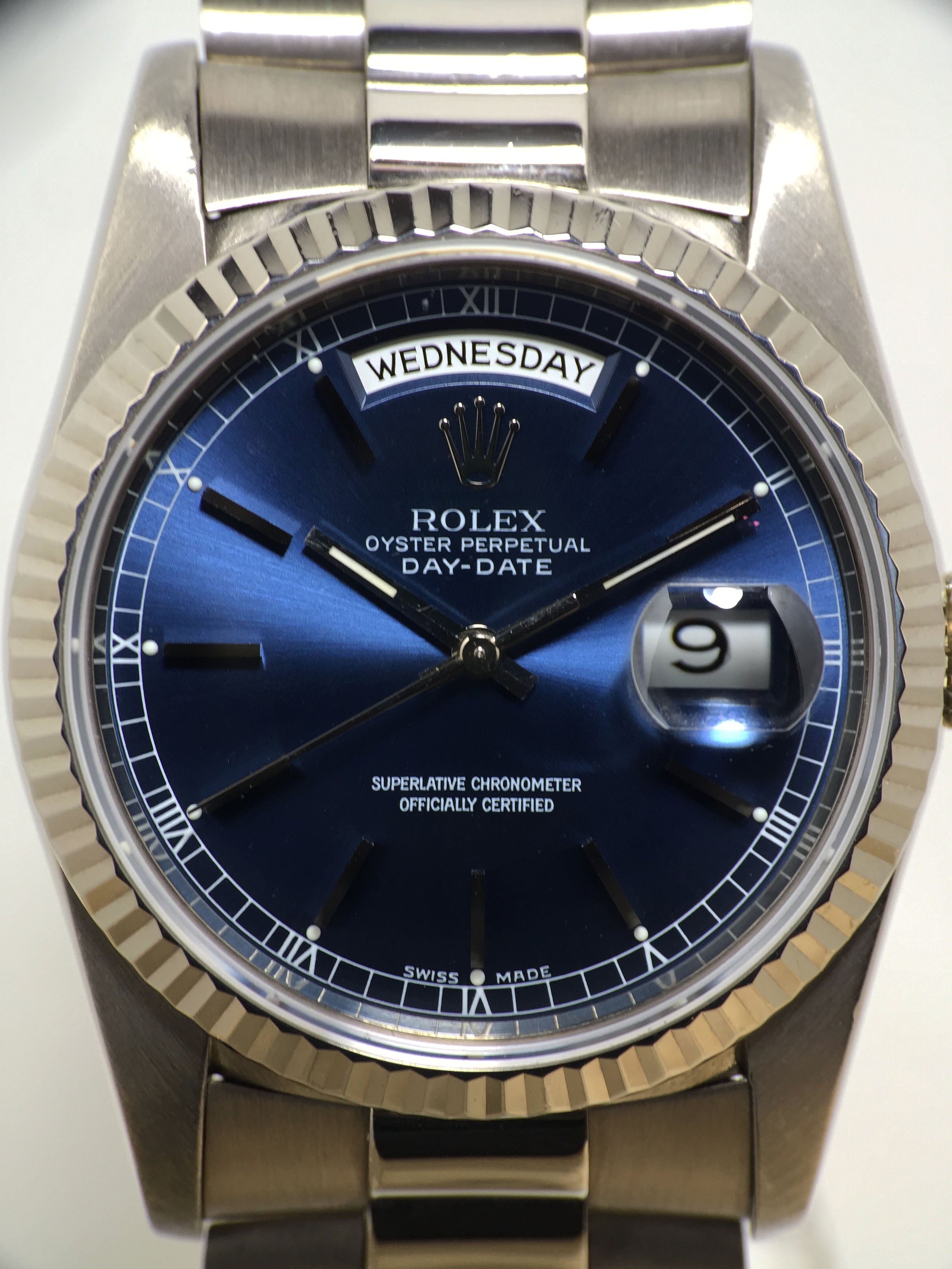 1990 Rolex Day Date Blue Dial Ref. 18239