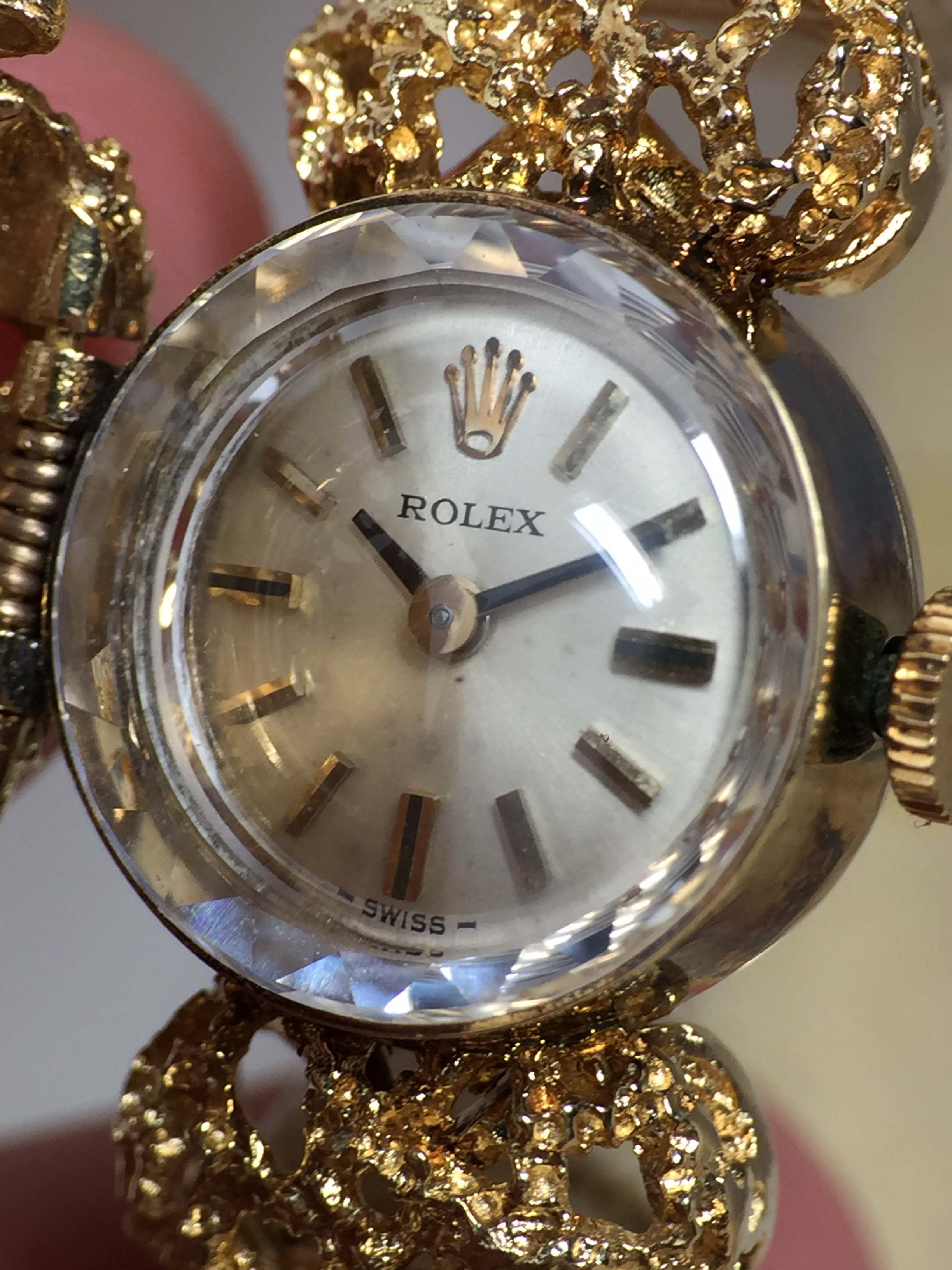 1954 Rolex Ladies 18K Nugget Style Cage Watch Ref. 8092