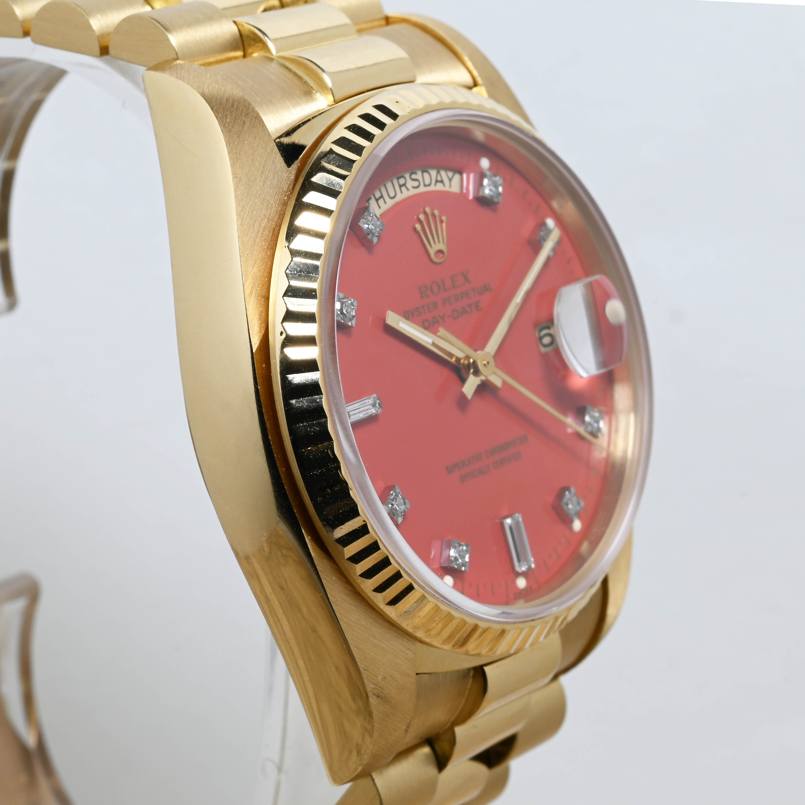 1983 Rolex Day Date Red Stella Dial Ref. 18038