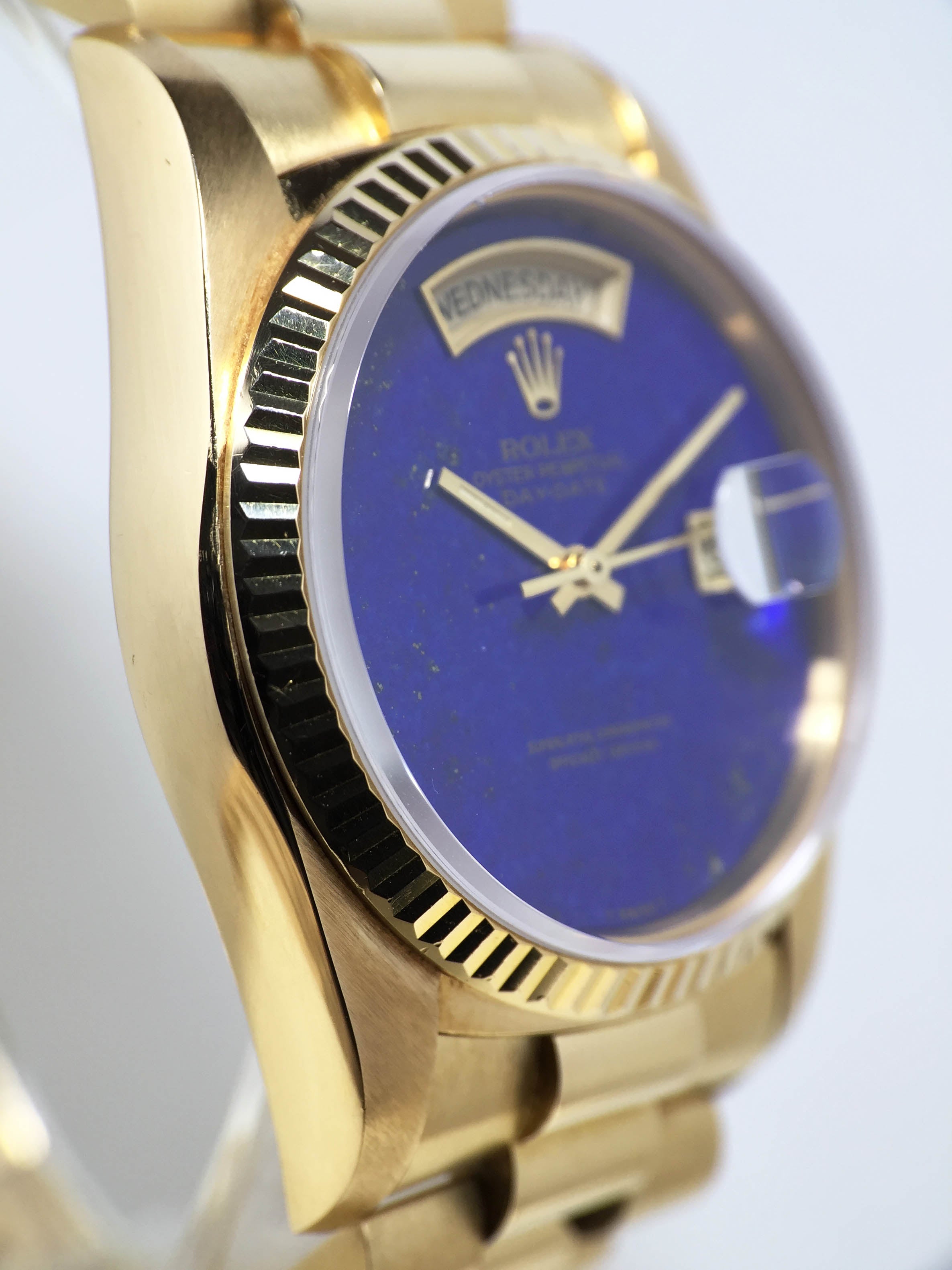 1986 Rolex Day Date Lapis Dial Ref. 18038 (with Rolex Service papers and Box)