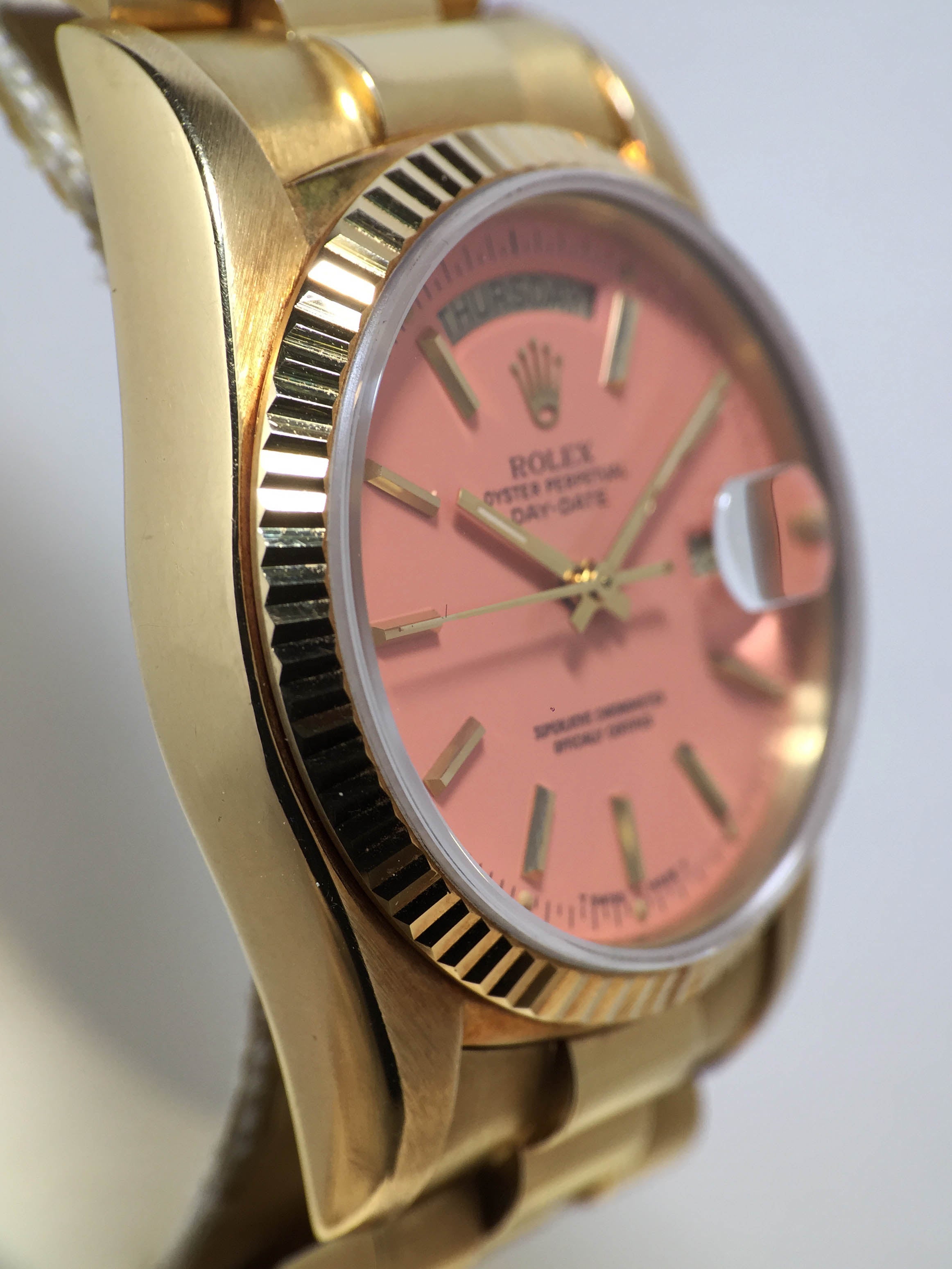 1984 Rolex Day Date Coral Stella Dial Ref. 18038