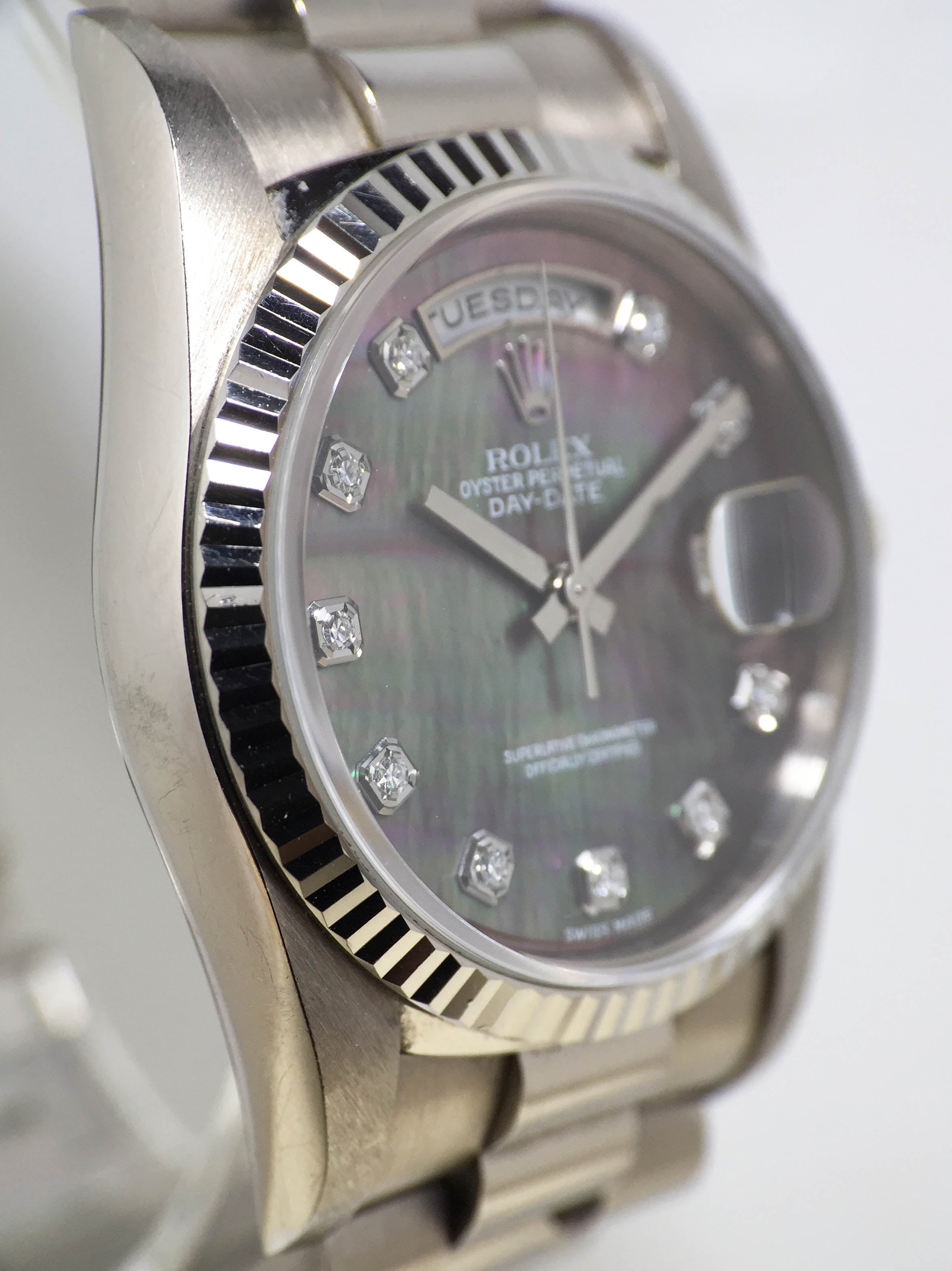 1990 Rolex Day Date Tahitian Mother of Pearl Diamond Dial Ref. 18239