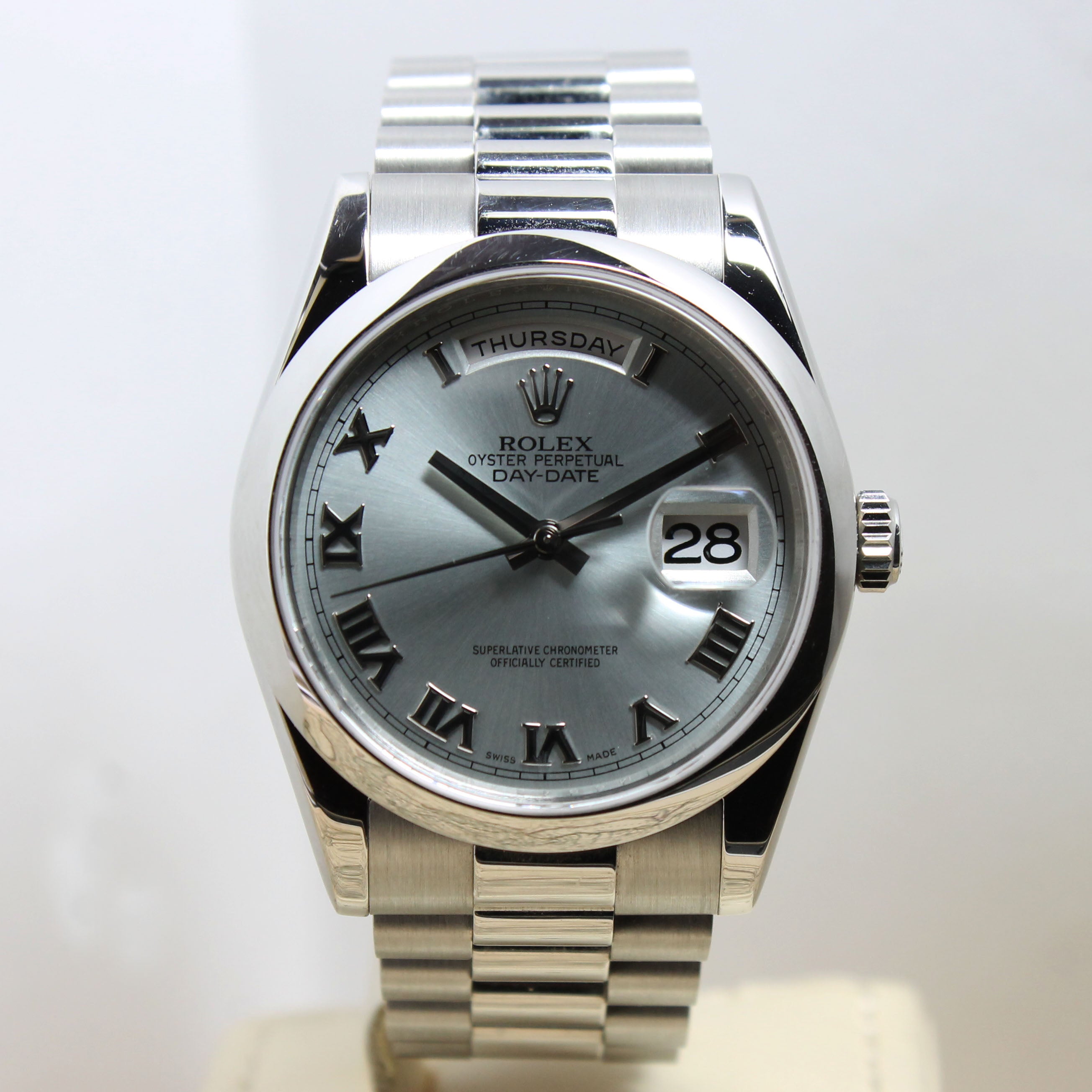 Rolex Day Date Platinum Near NOS Ref. 118206 Year 2008 (Full Set)