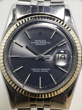 1973 Rolex Datejust Grey Dial St/WG Ref. 1601 (with Certificate)