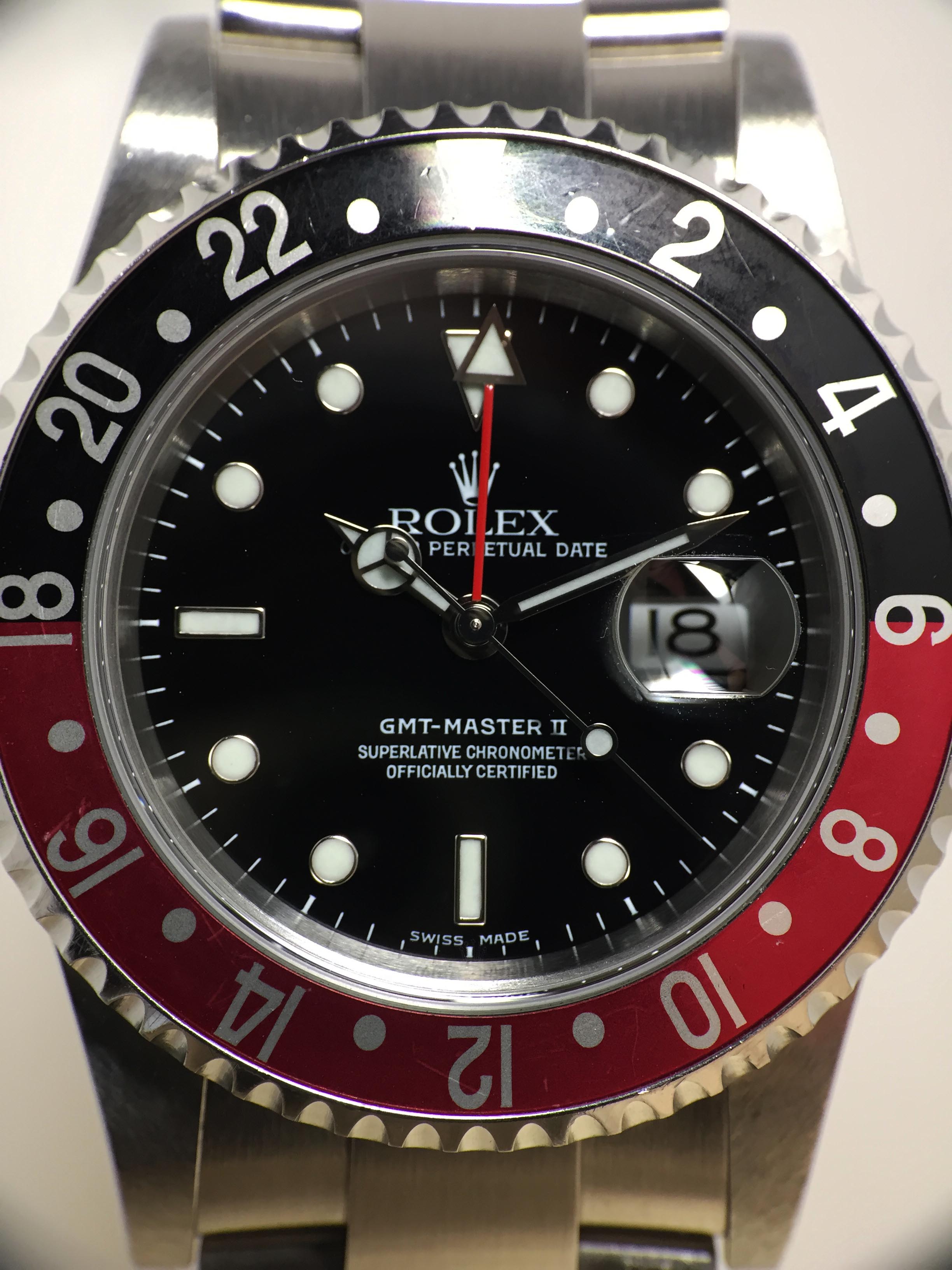 2005 Rolex GMT Master II Coke  Unpolished Ref. 16710 (with Papers)