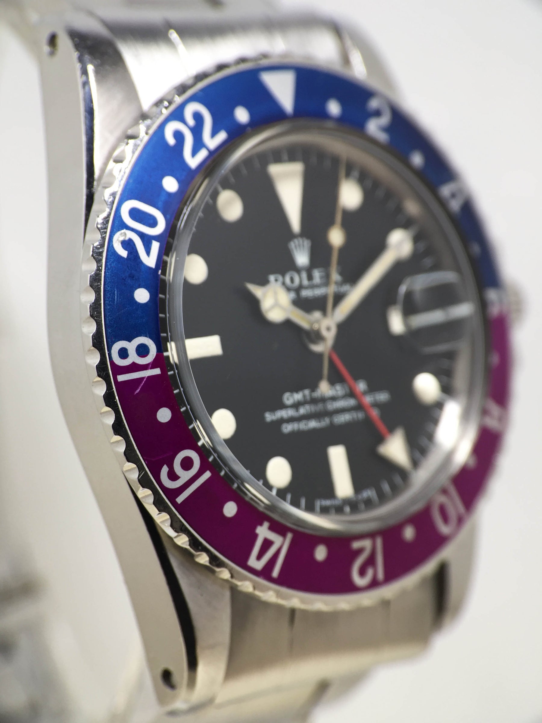 1968 Rolex GMT Master MK1 Unpolished Fuchsia Bezel Ref. 1675