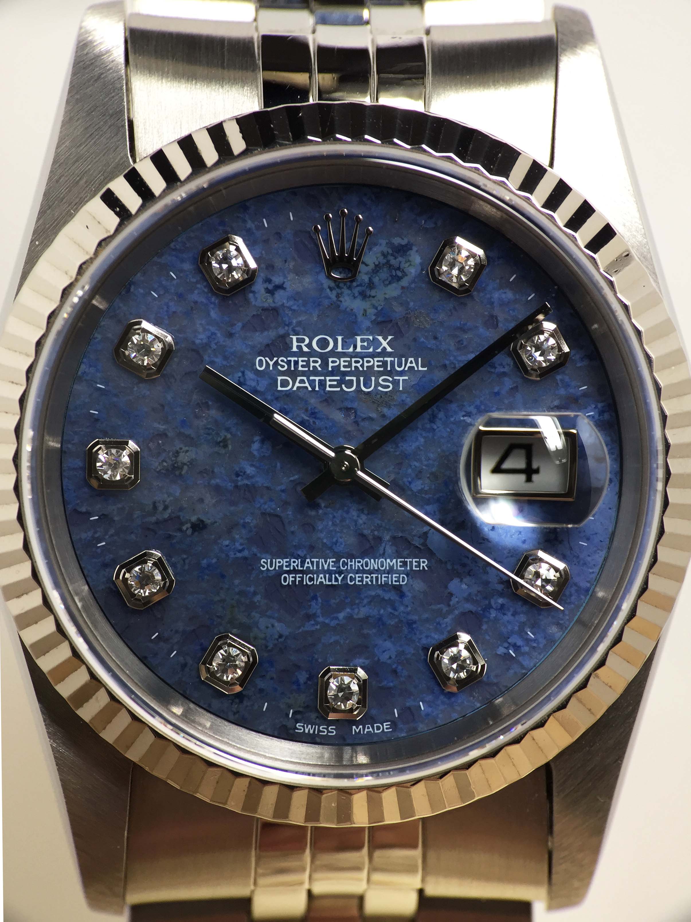 1999 Rolex Datejust Sodalite Diamond Dial Ref. 16234 (Full Set)