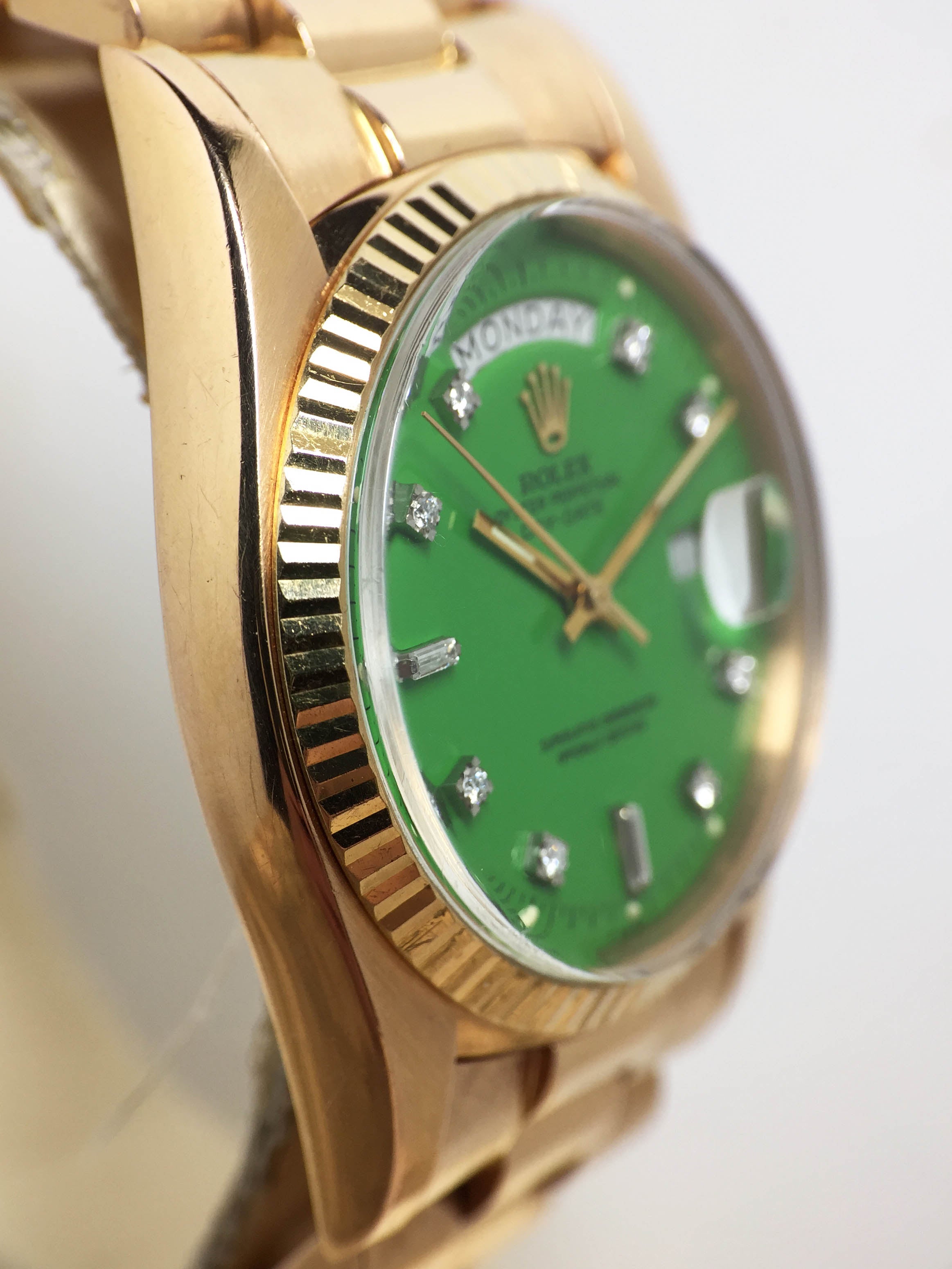 1973 Rolex Day Date Stella Green Diamond Dial Ref. 1803